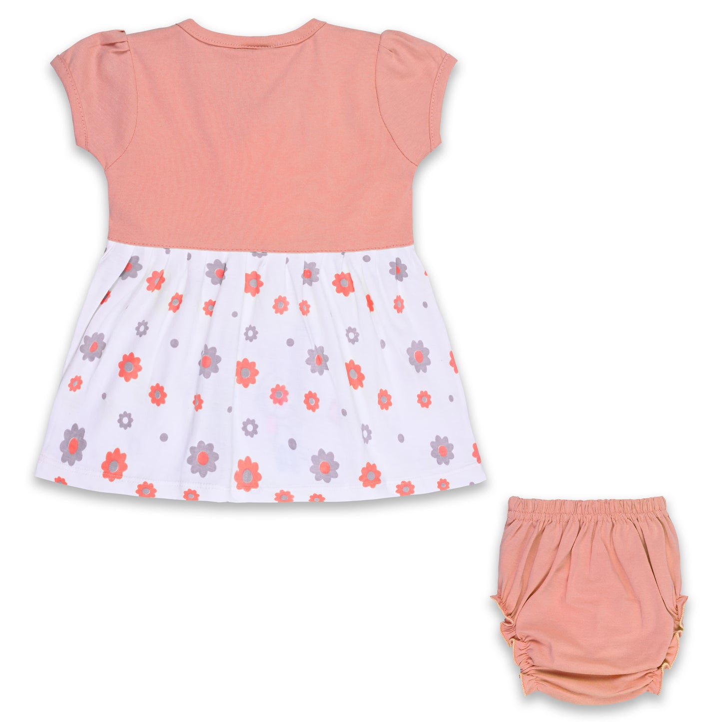 Girls Floral Print A-Line Frock Dress with Brief