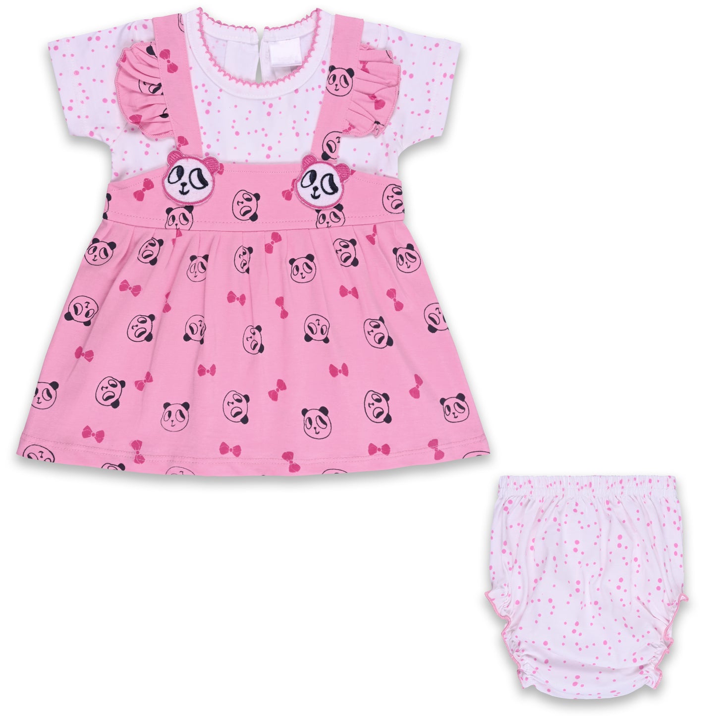 Baby Girls Animal Print A-Line Frock Dress With Brief