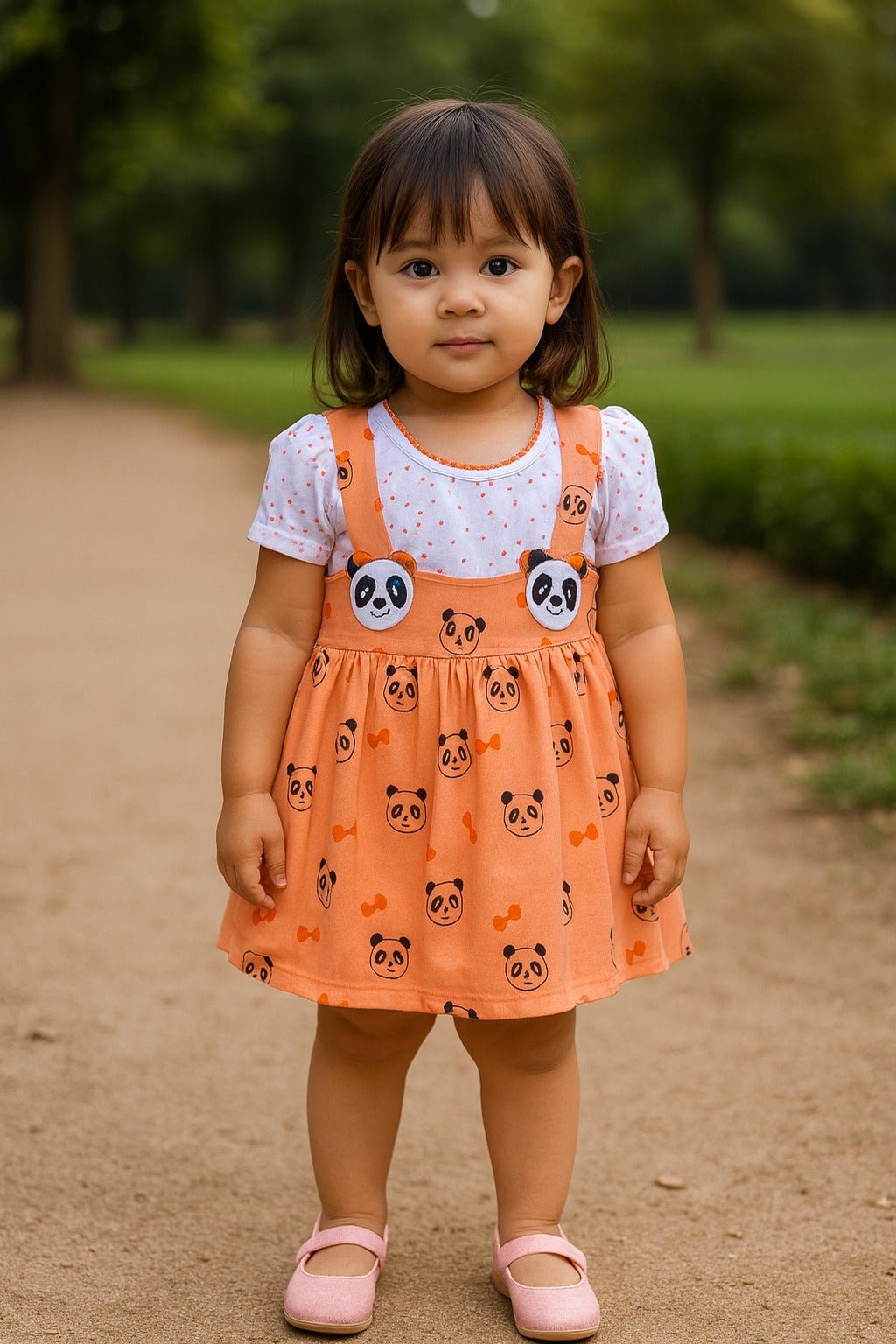 Baby Girls Animal Print A-Line Frock Dress With Brief