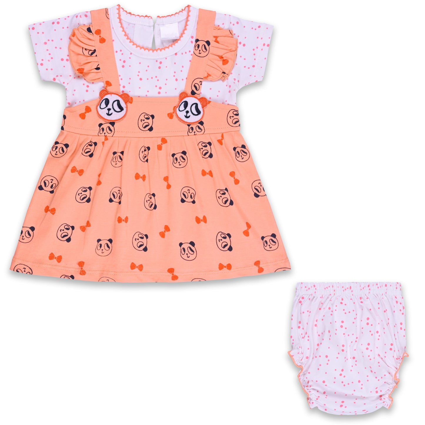 Baby Girls Animal Print A-Line Frock Dress With Brief