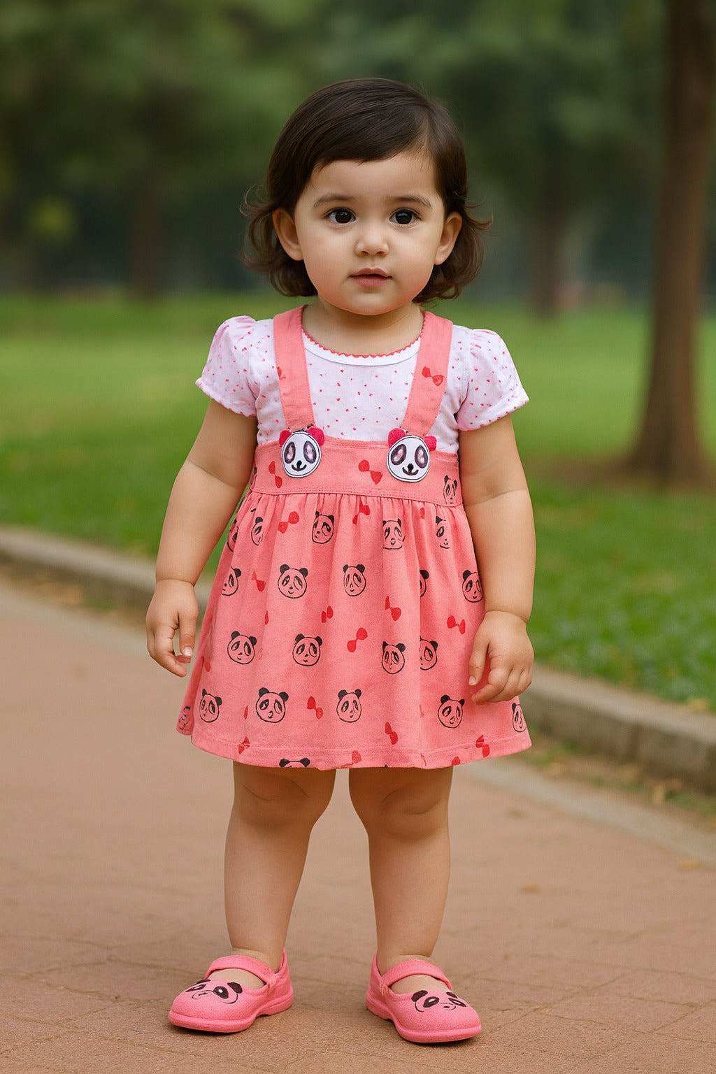 Baby Girls Animal Print A-Line Frock Dress With Brief