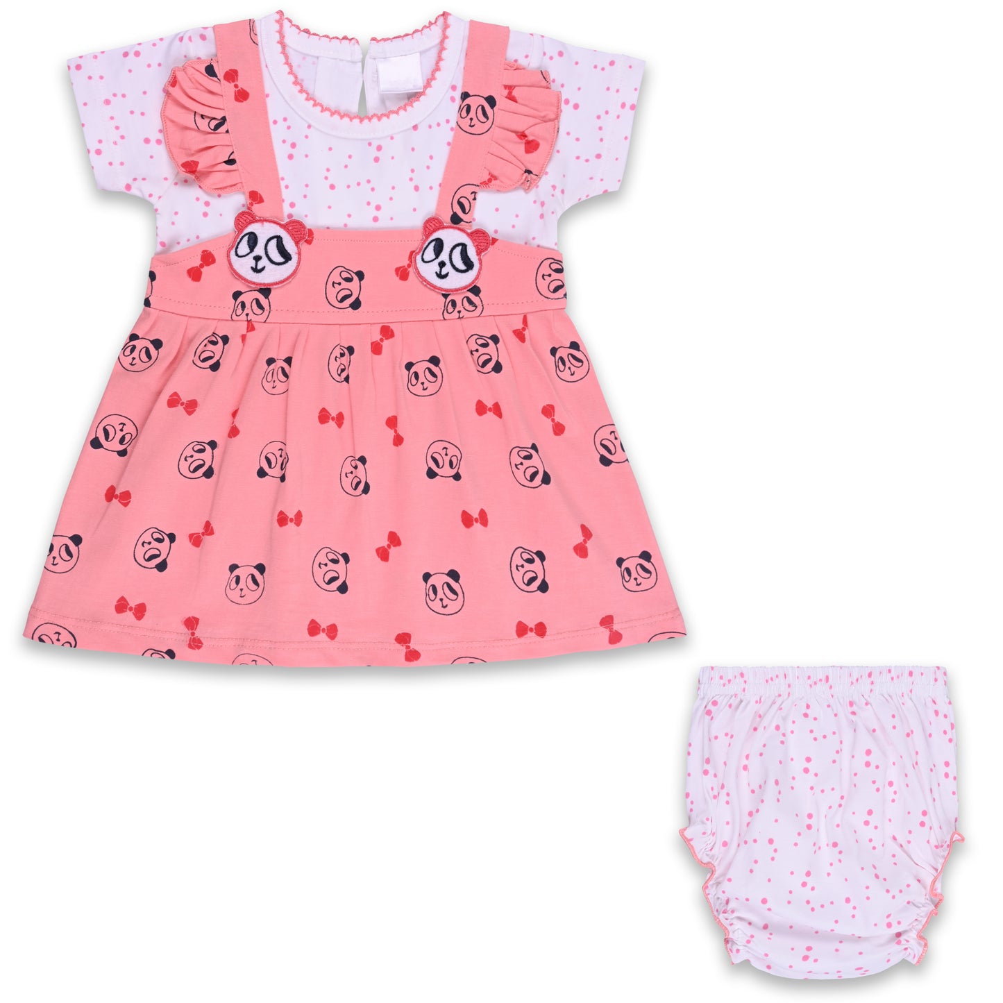 Baby Girls Animal Print A-Line Frock Dress With Brief