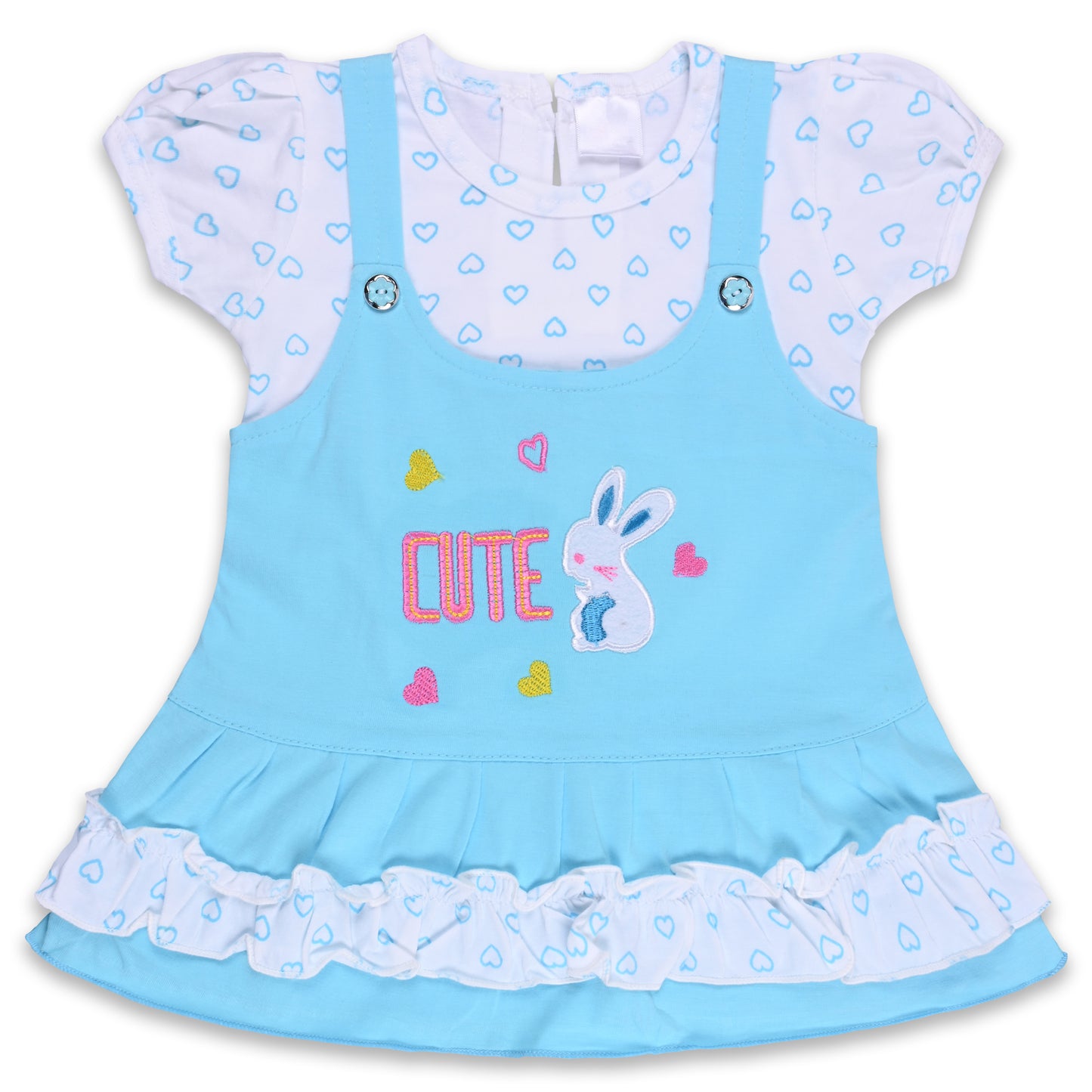 Baby Girls Printed A-Line Frock Dress With Brief