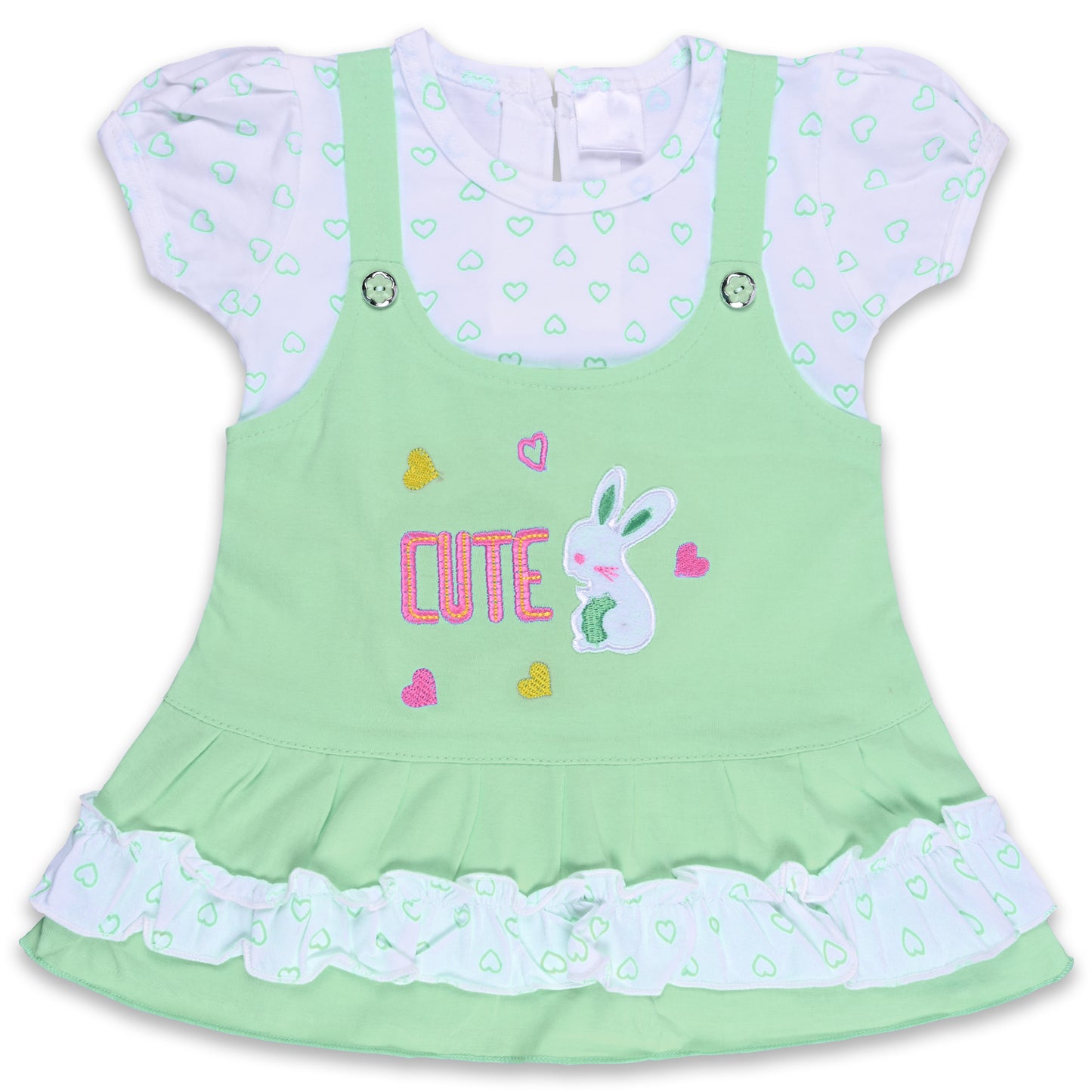 Baby Girls Printed A-Line Frock Dress With Brief