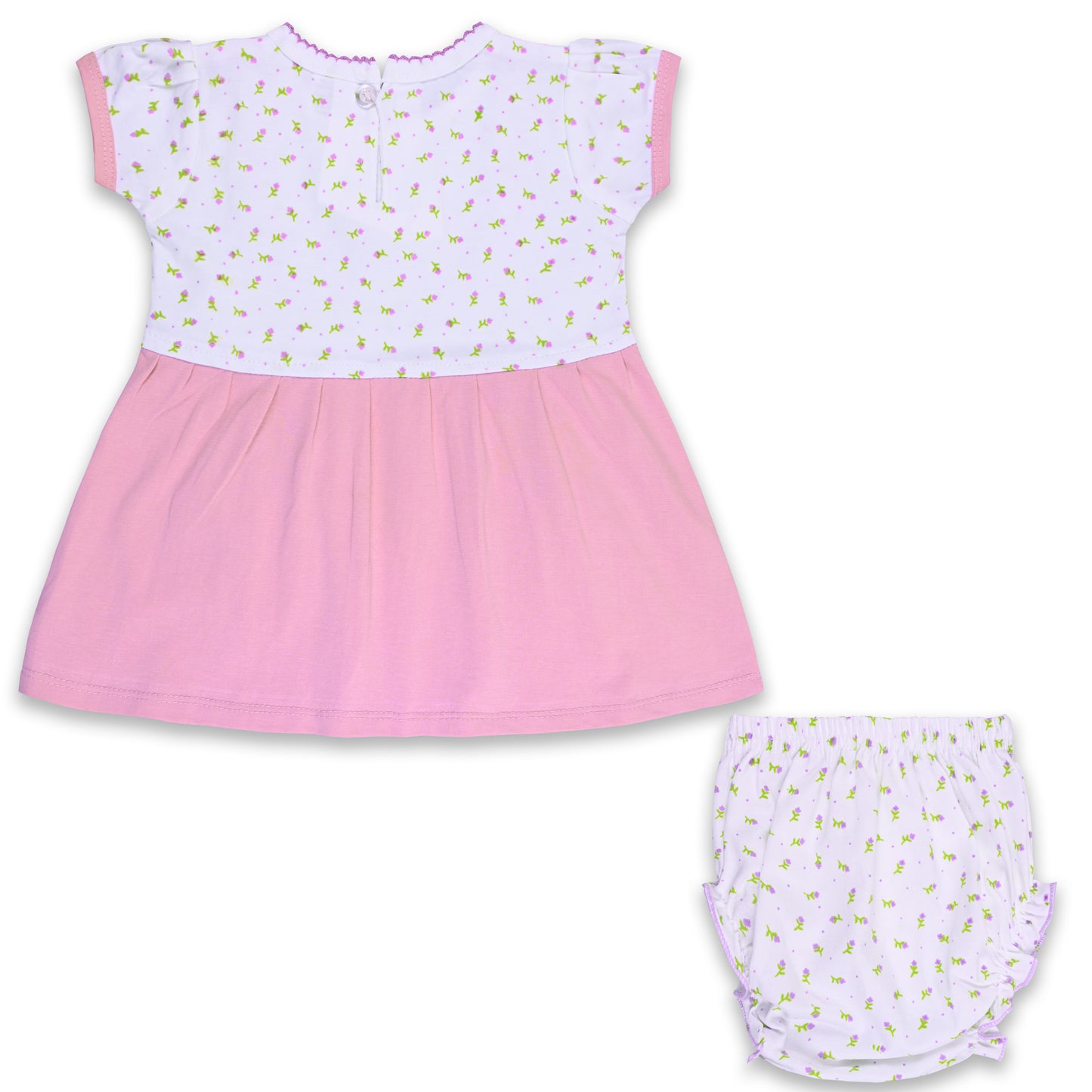 Baby Girls Embroidered A-Line Frock Dress with Brief