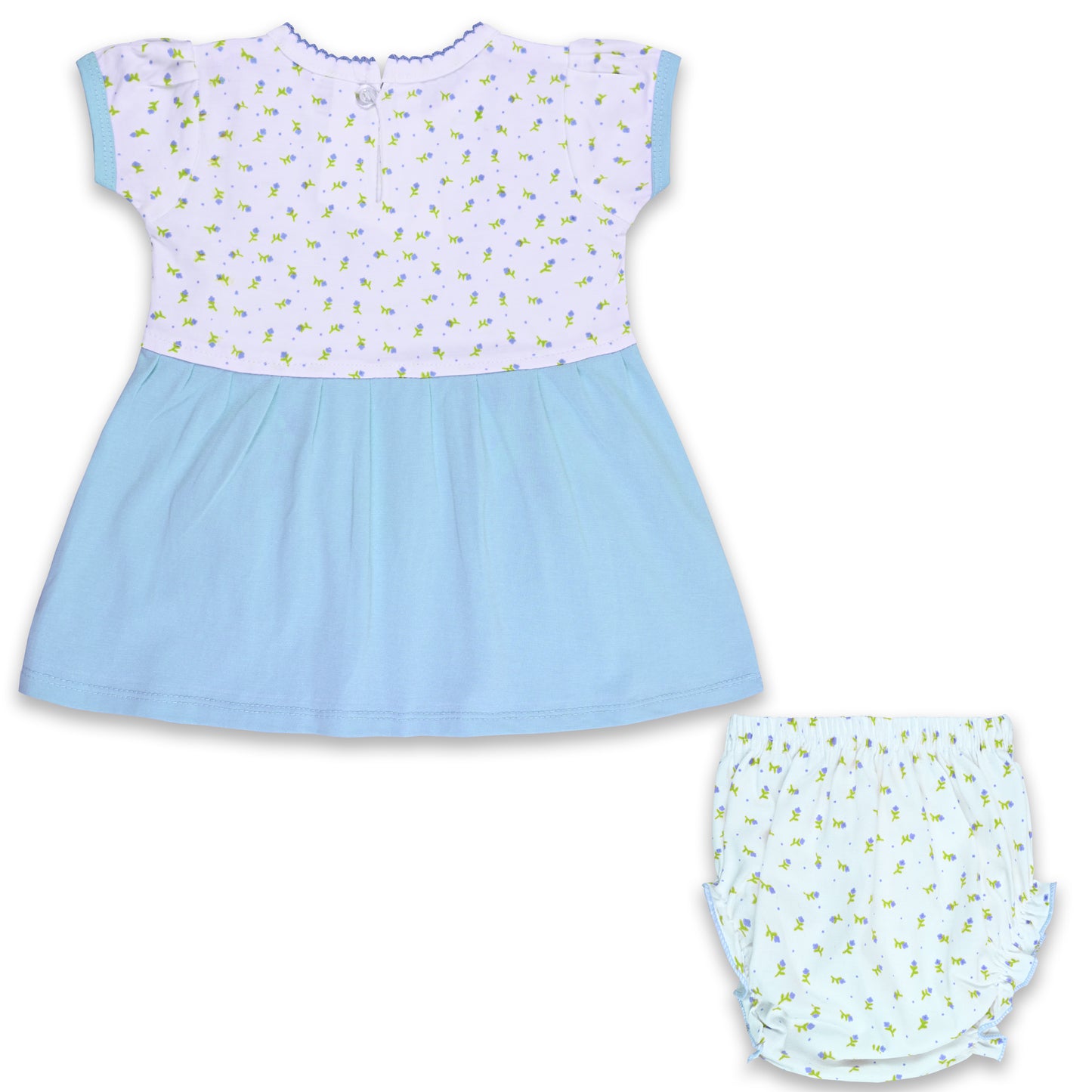 Baby Girls Embroidered A-Line Frock Dress with Brief