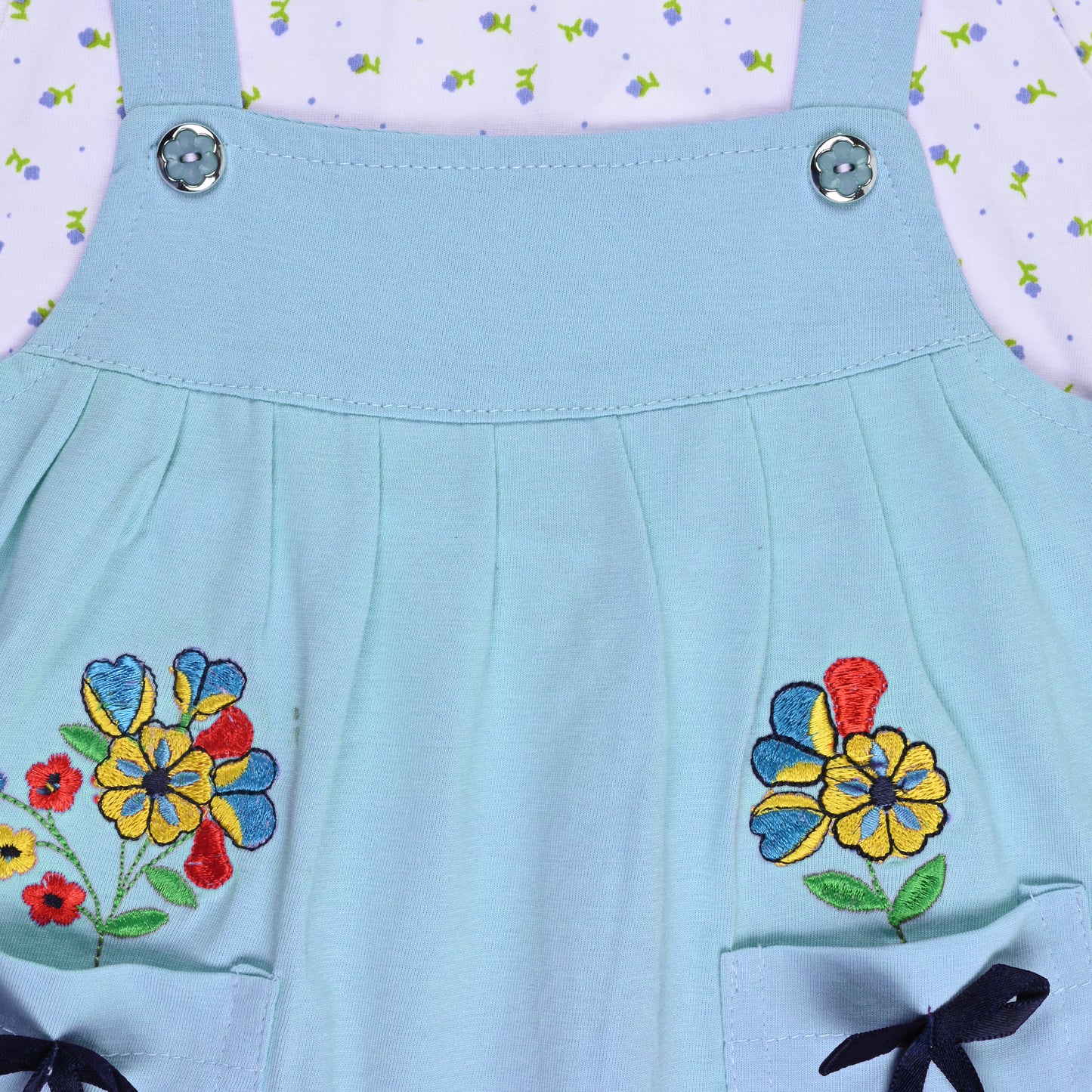 Baby Girls Embroidered A-Line Frock Dress with Brief