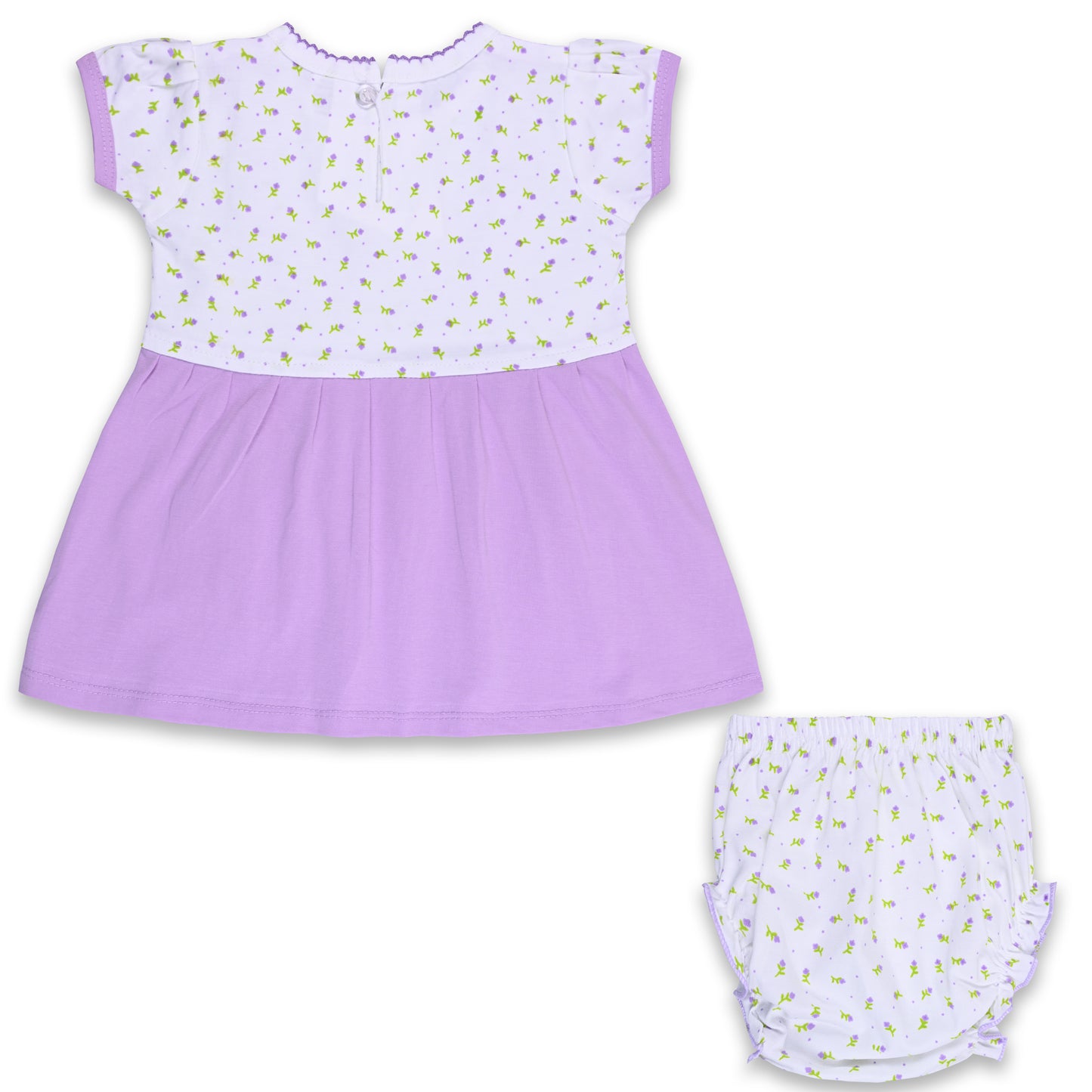 Baby Girls Embroidered A-Line Frock Dress with Brief