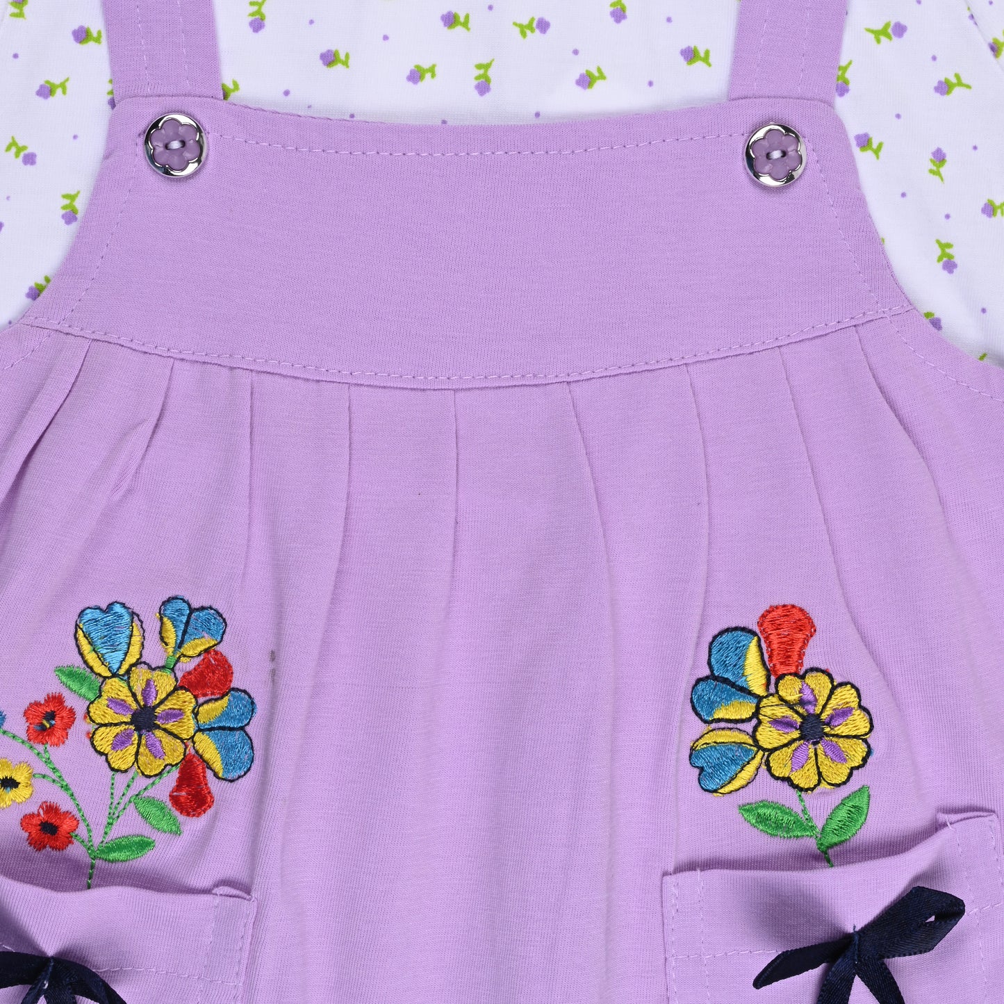 Baby Girls Embroidered A-Line Frock Dress with Brief