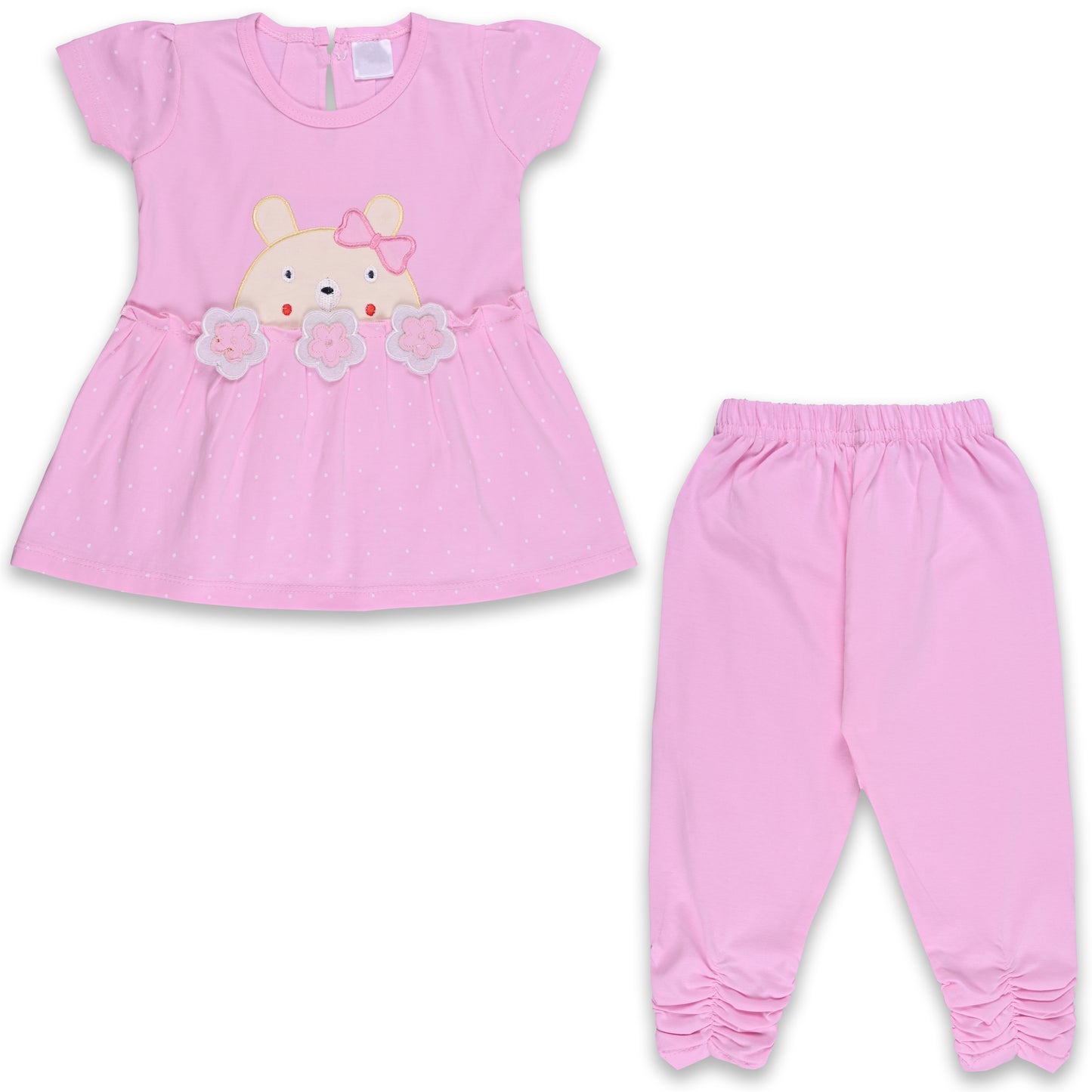 Girls Polka Print Top and Pant Clothing Set