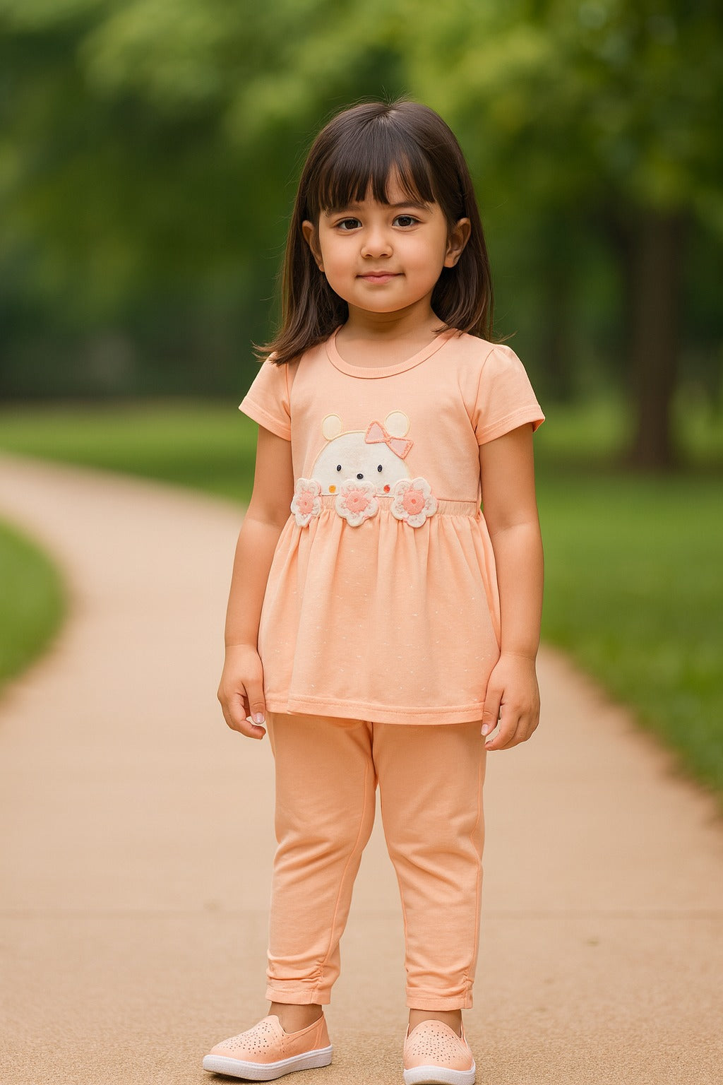 Girls Polka Print Top and Pant Clothing Set