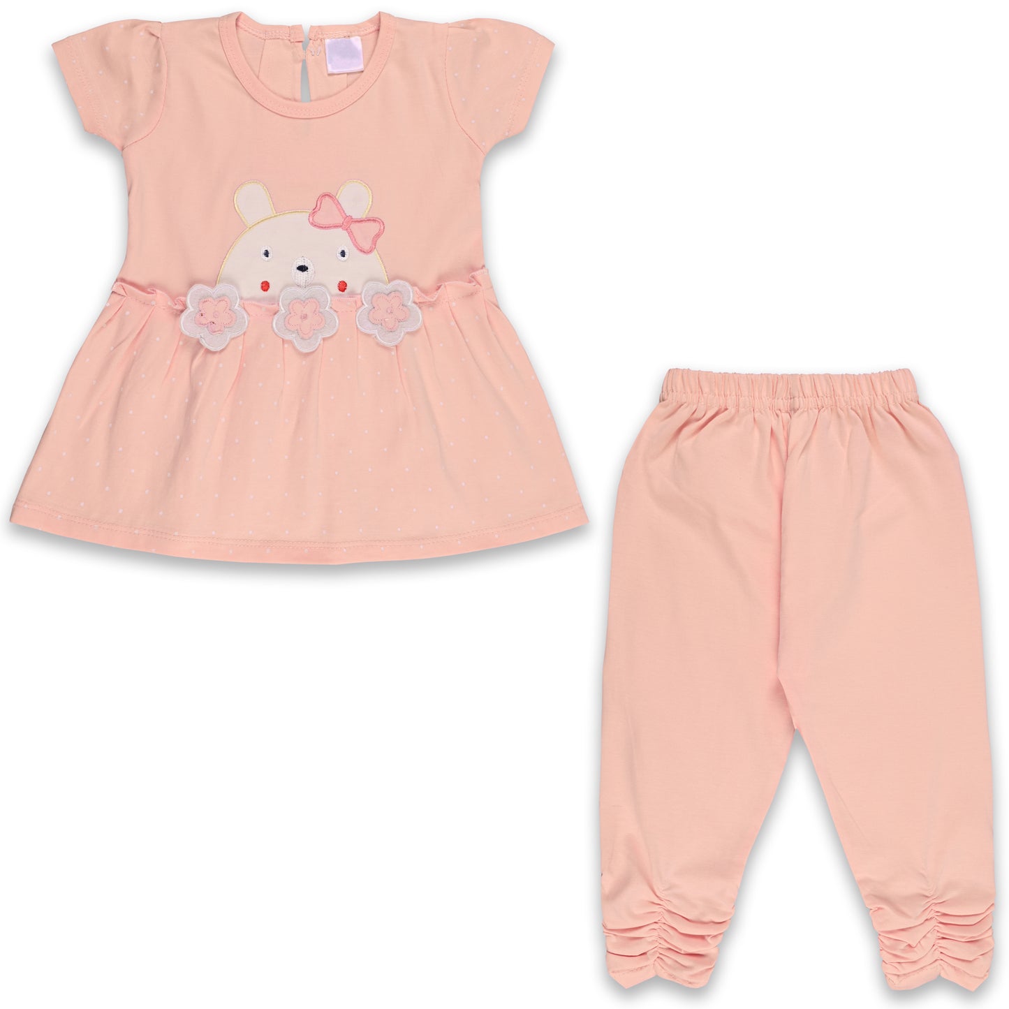 Girls Polka Print Top and Pant Clothing Set