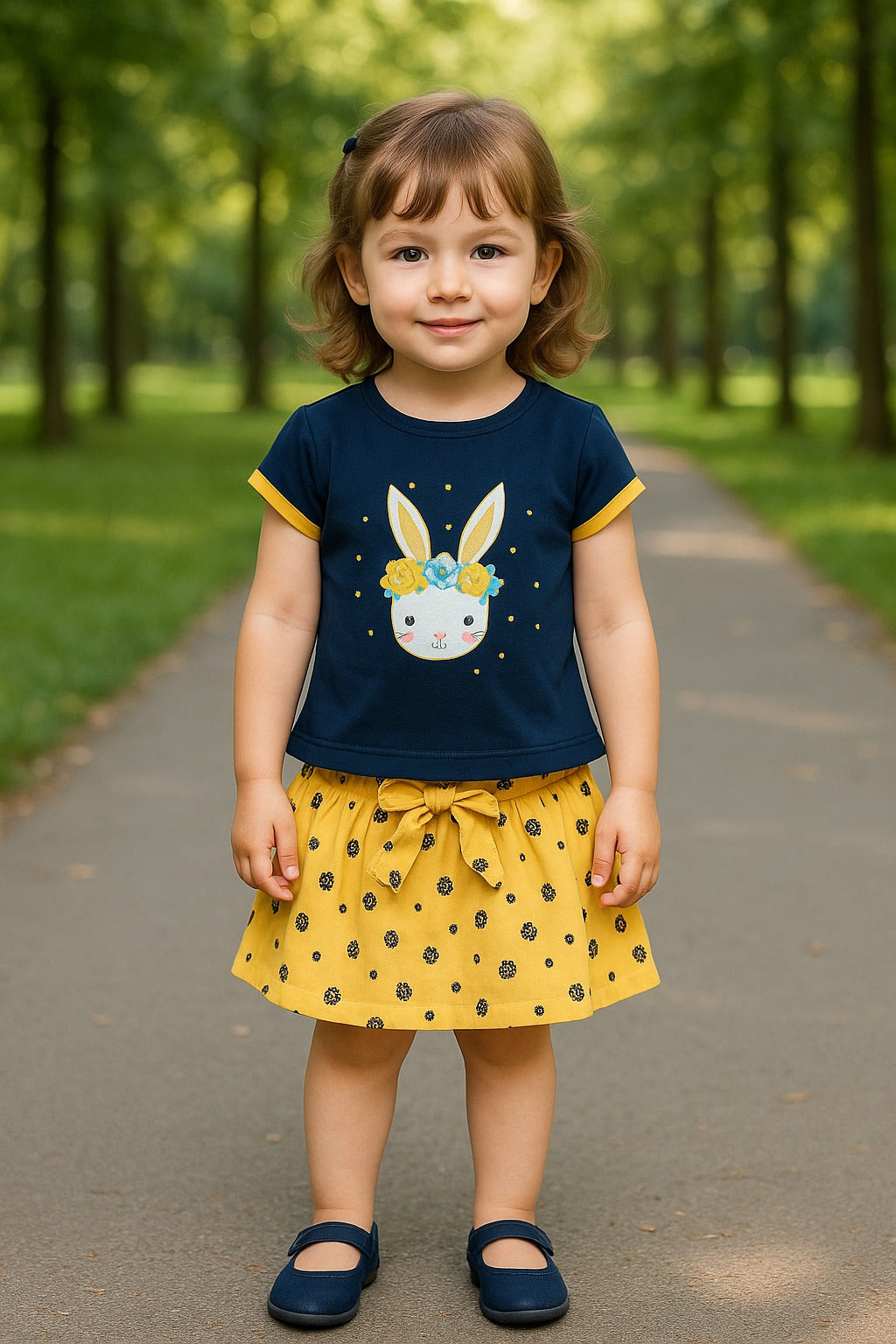 Baby Girls Graphic Print Top and Skirt Clothing Set