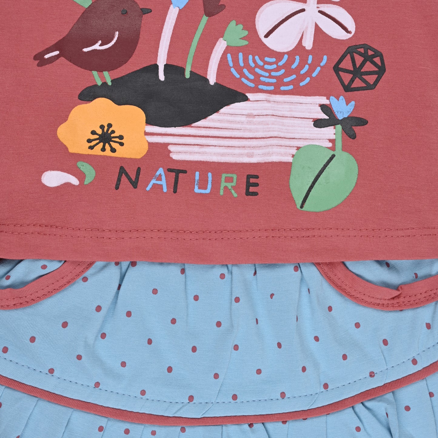 Baby Girls Graphic Print Top and Skirt Clothing Set