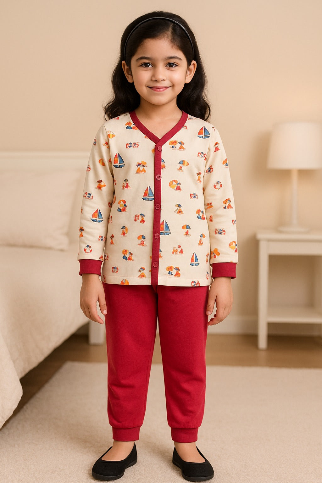 Baby Unisex T-Shirt With A Printed Deign And Solid Pant
