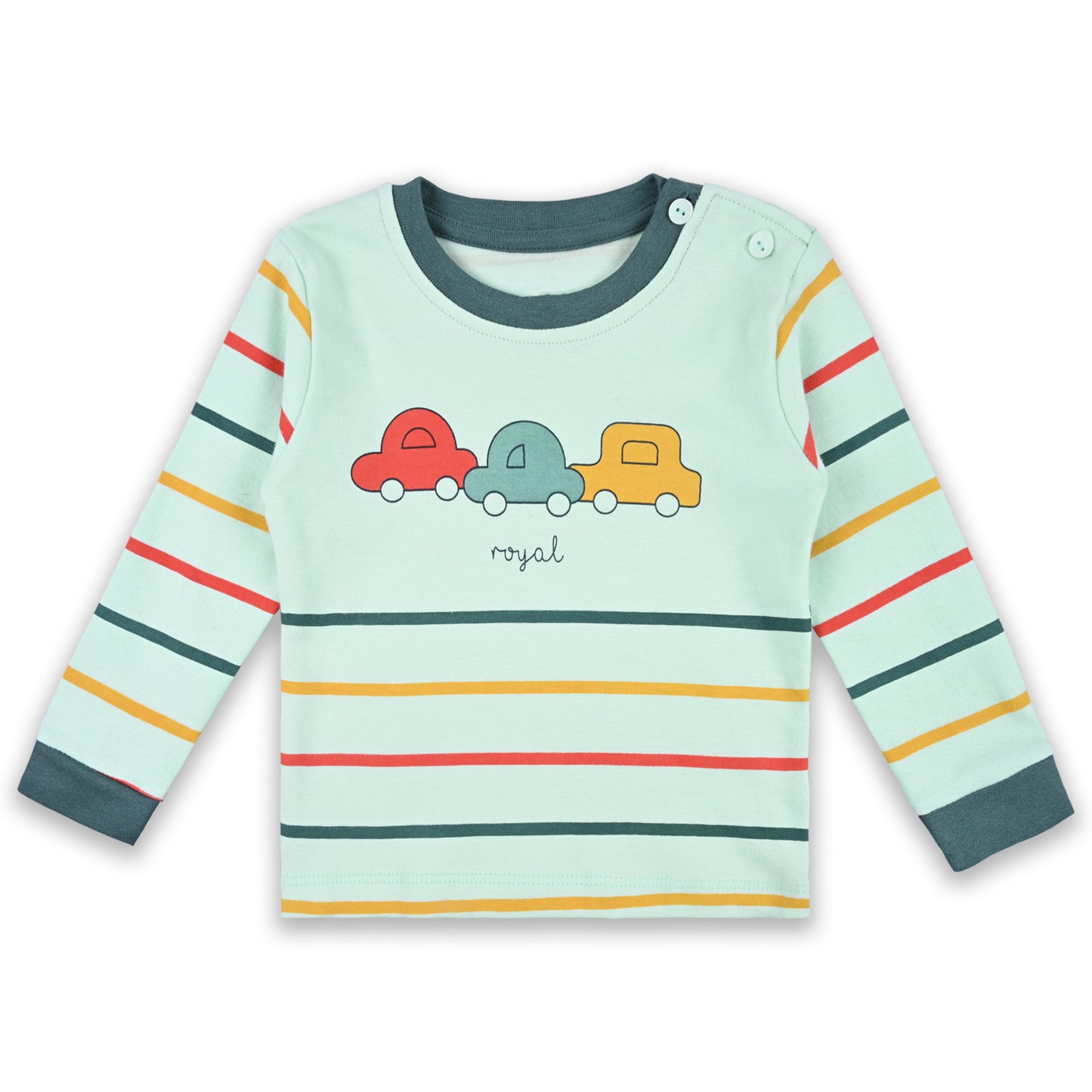 Baby Boys T-Shirt With A Printed Deign And Solid Pant