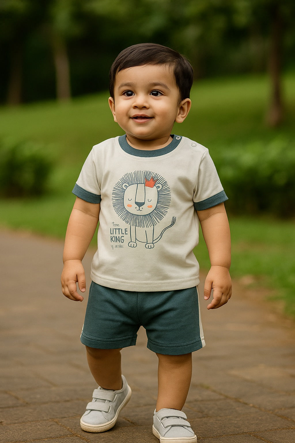 Boys Printed Cotton Tshirt and Shorts Set