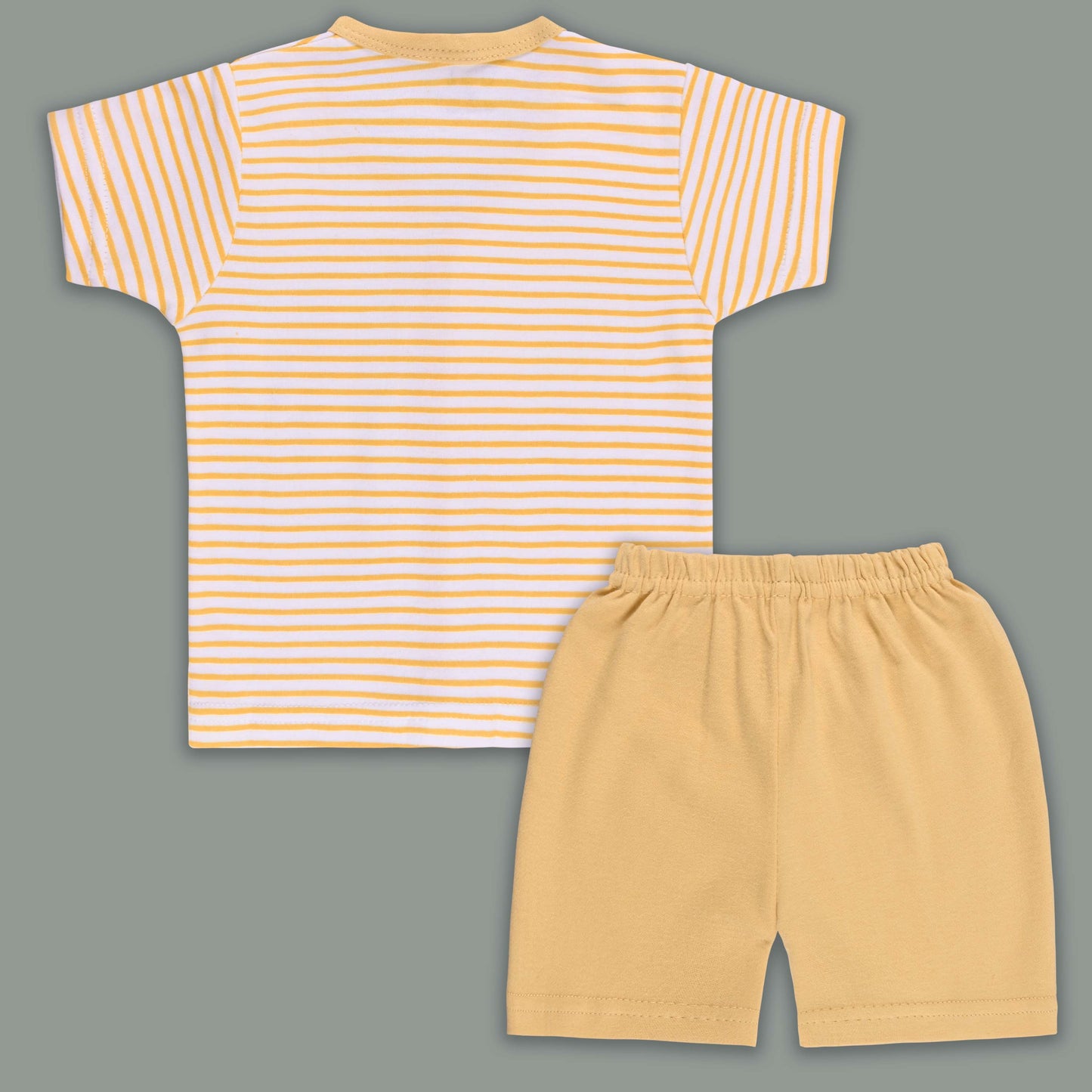 Boys Cotton Button Down Stripe Tshirt and Shorts Set