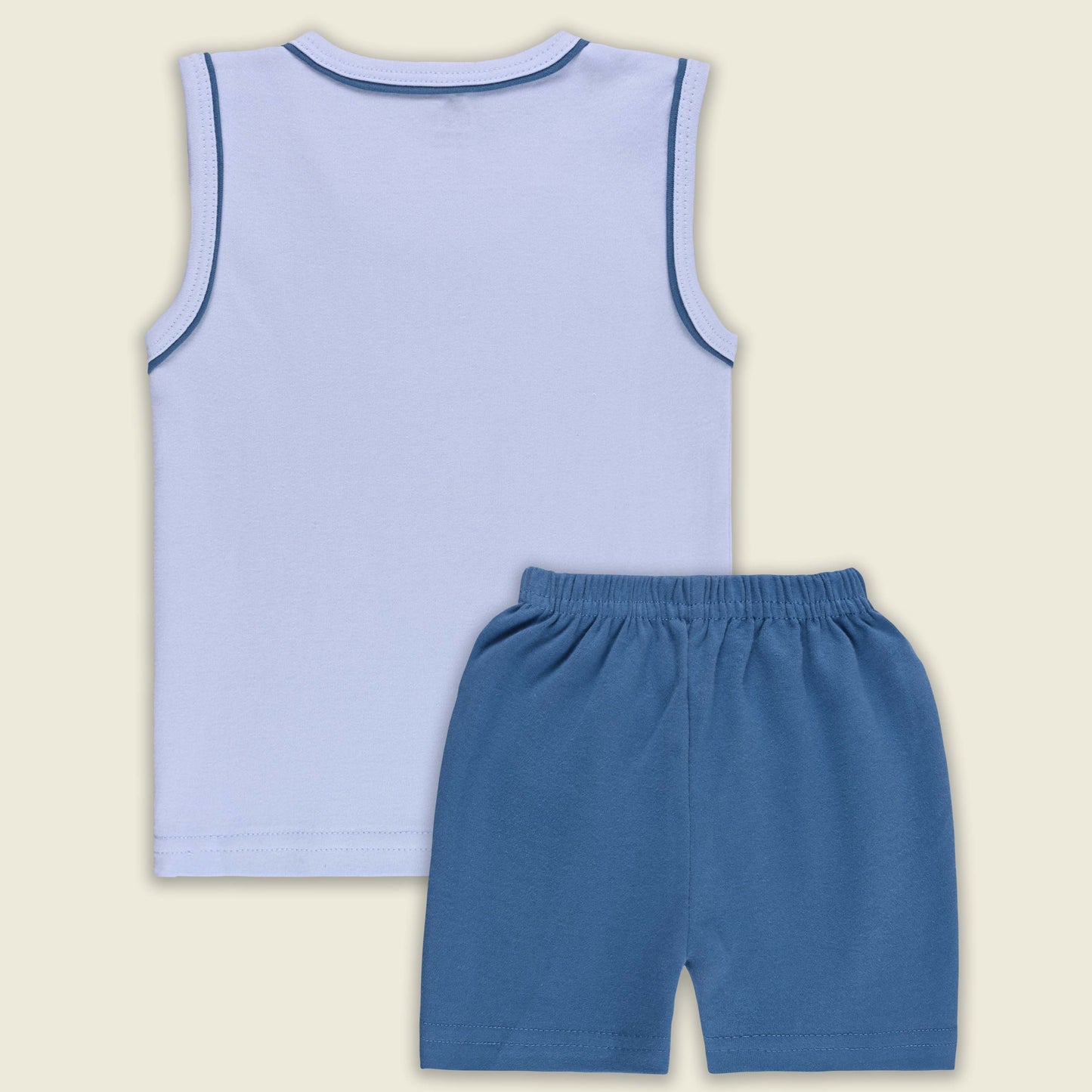 Boys Cotton Printed Tank Top and Shorts Set