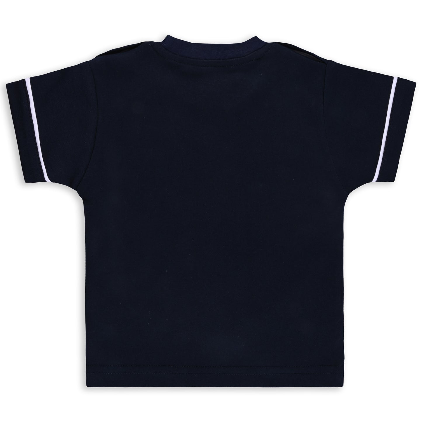 Baby Boys Striped and Printed T-Shirt and Shorts Dungaree Set