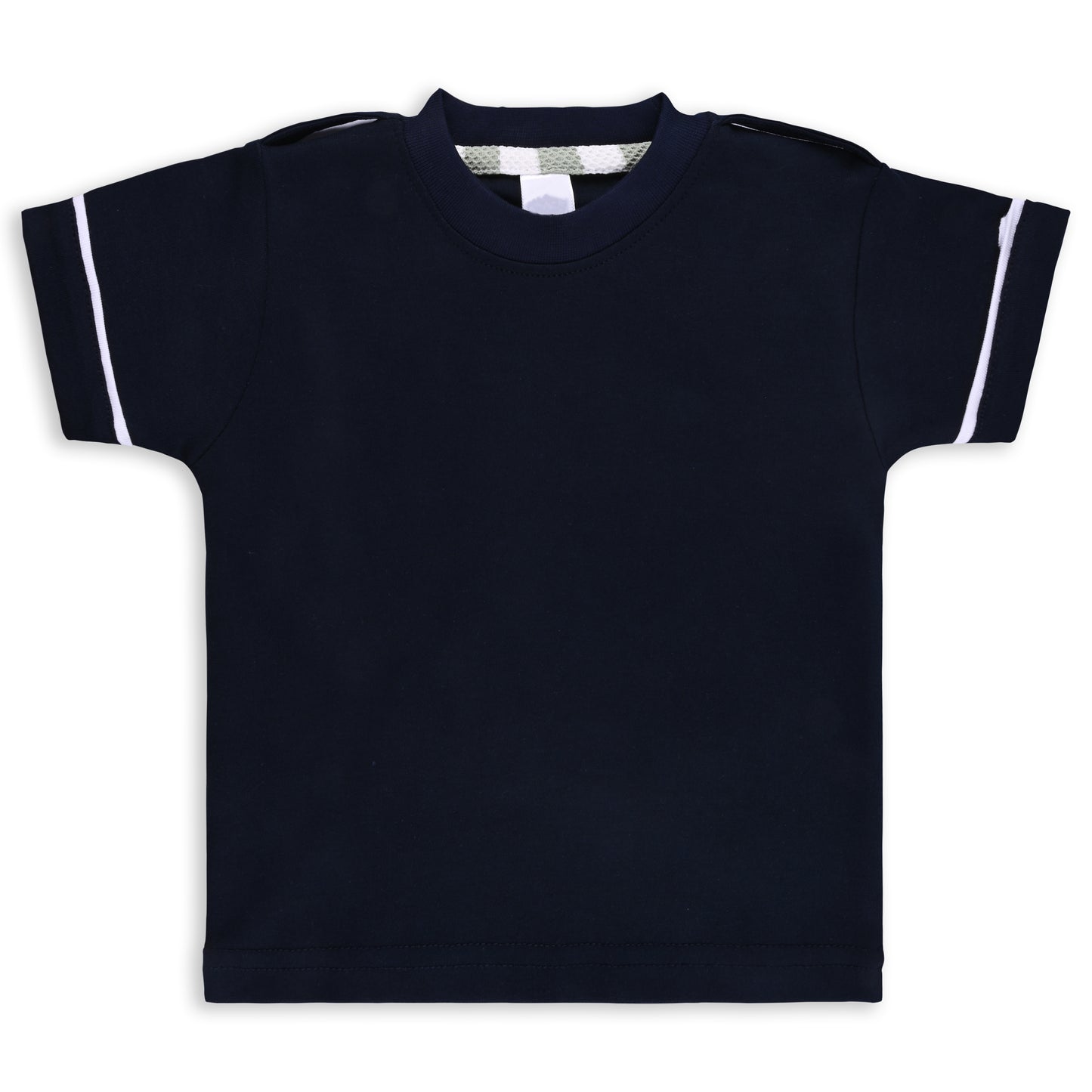 Baby Boys Striped and Printed T-Shirt and Shorts Dungaree Set