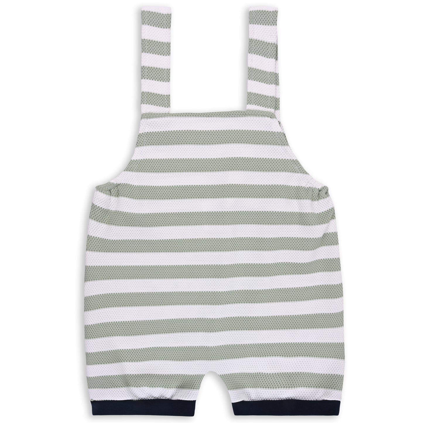 Baby Boys Striped and Printed T-Shirt and Shorts Dungaree Set