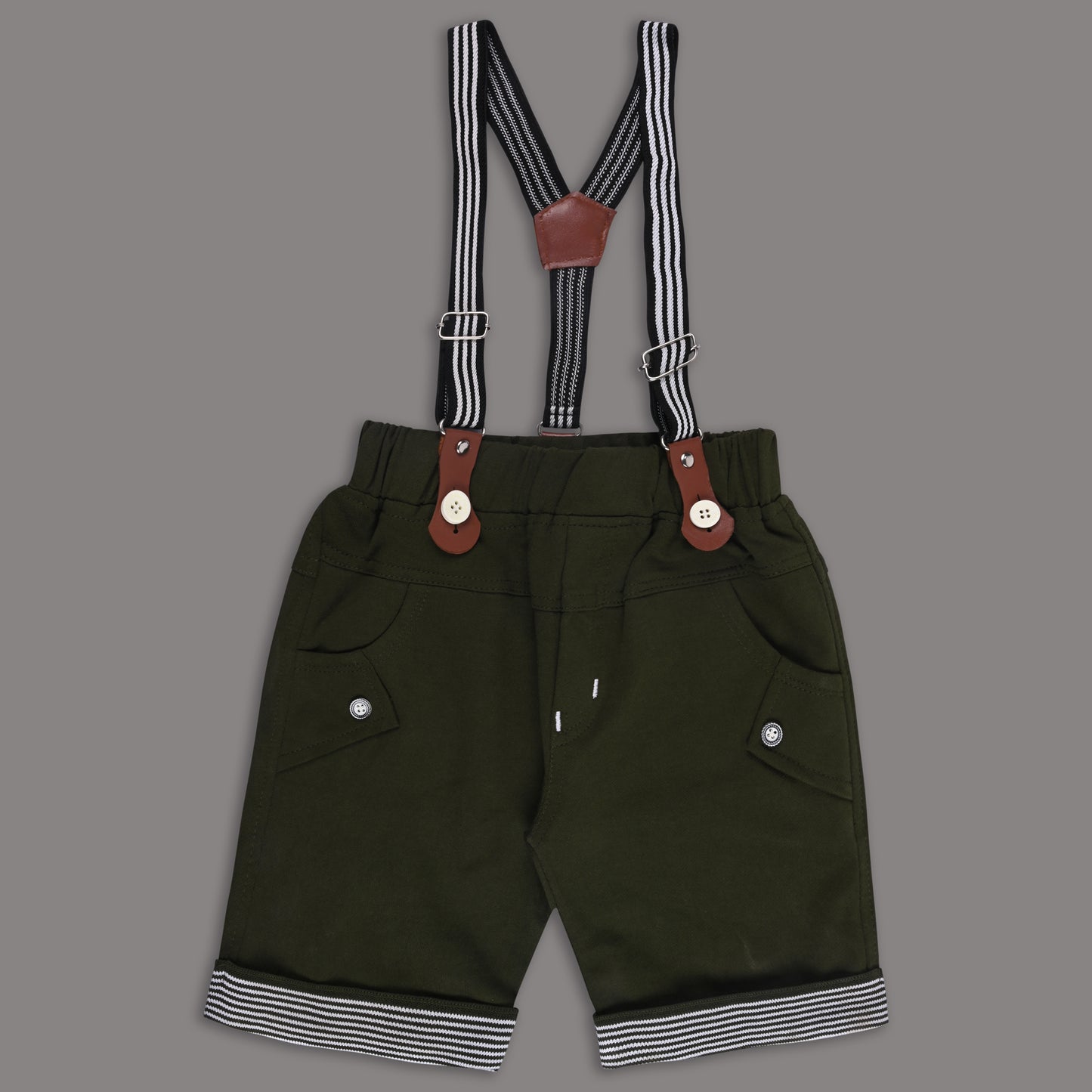 Boys Cotton Printed T-shirt and Suspender Dungaree Set btp837