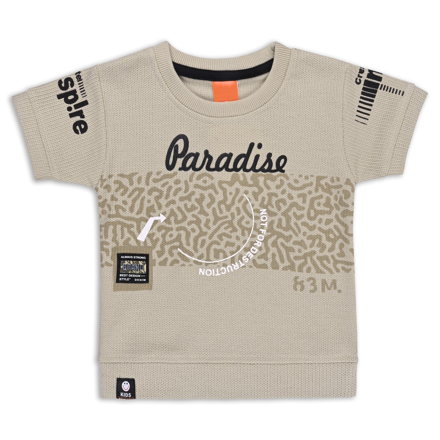 Boys Cotton Printed T-shirt and Suspender Dungaree Set btp838