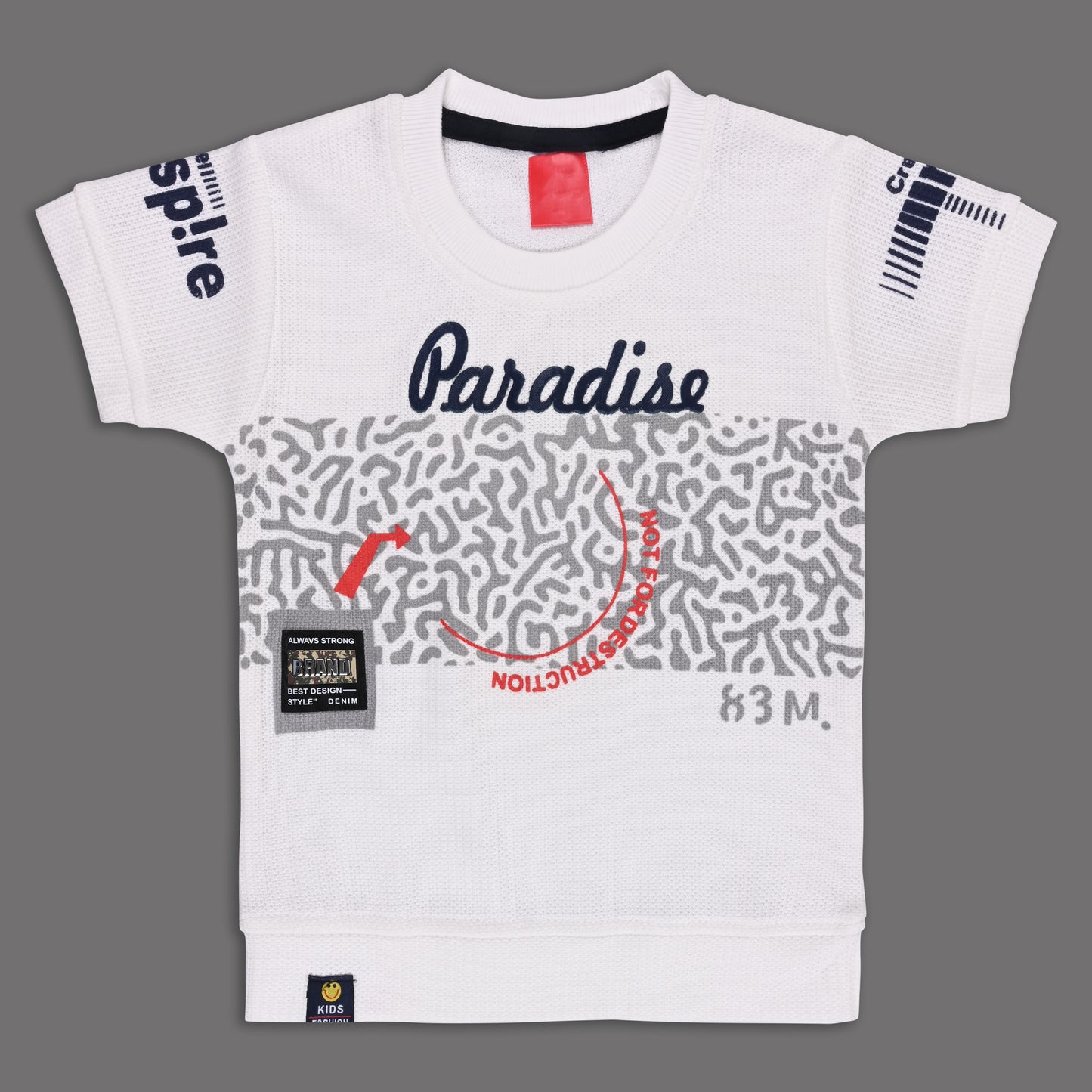 Boys Cotton Printed T-shirt and Suspender Dungaree Set btp838