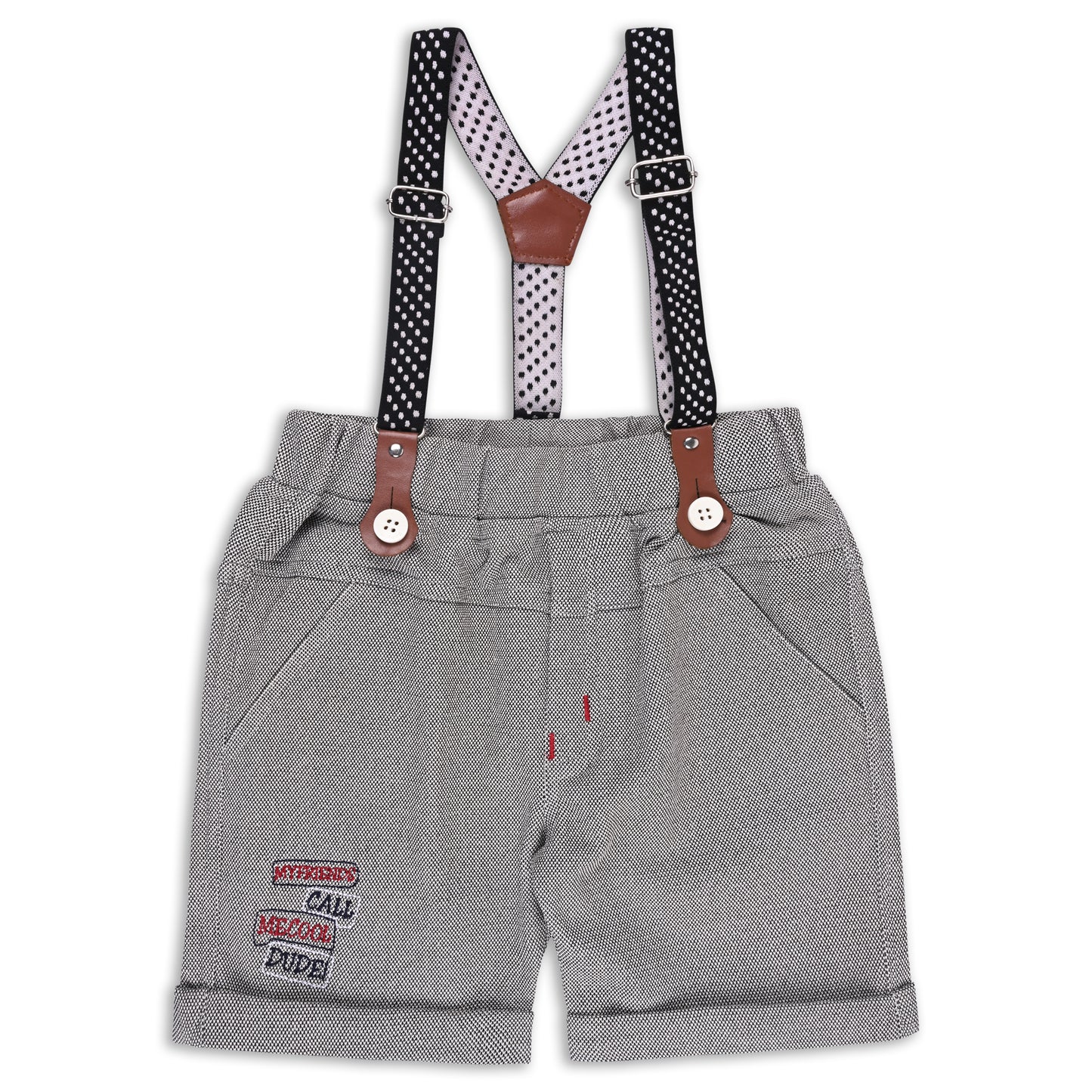 Boys Cotton Printed T-shirt and Suspender Dungaree Set