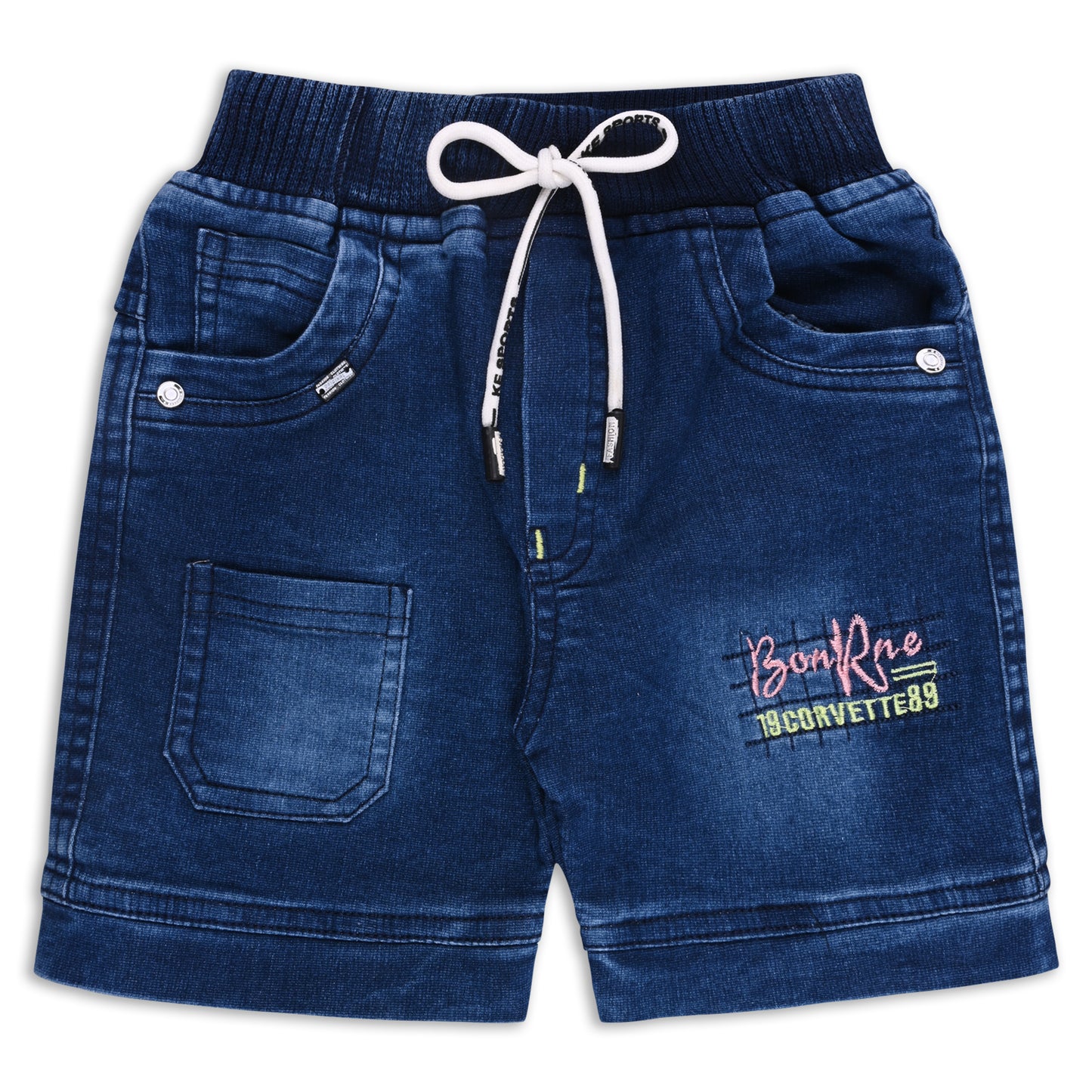 Boys Classic Checkered Print Cotton Shirt and Denim Shorts Set