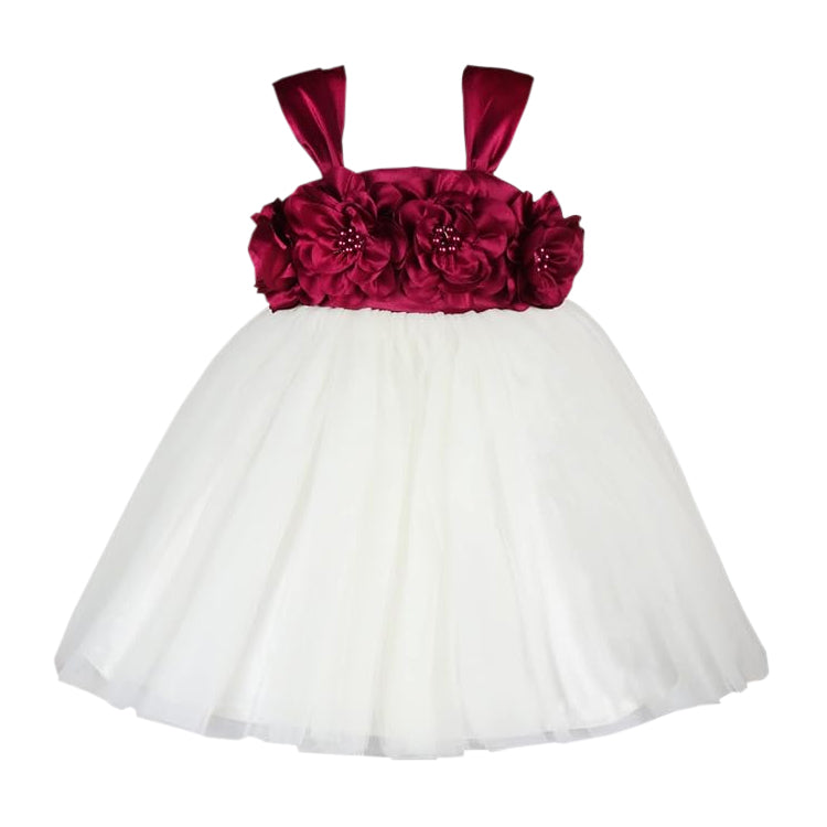 Girls Flower Detail Cotton Dress