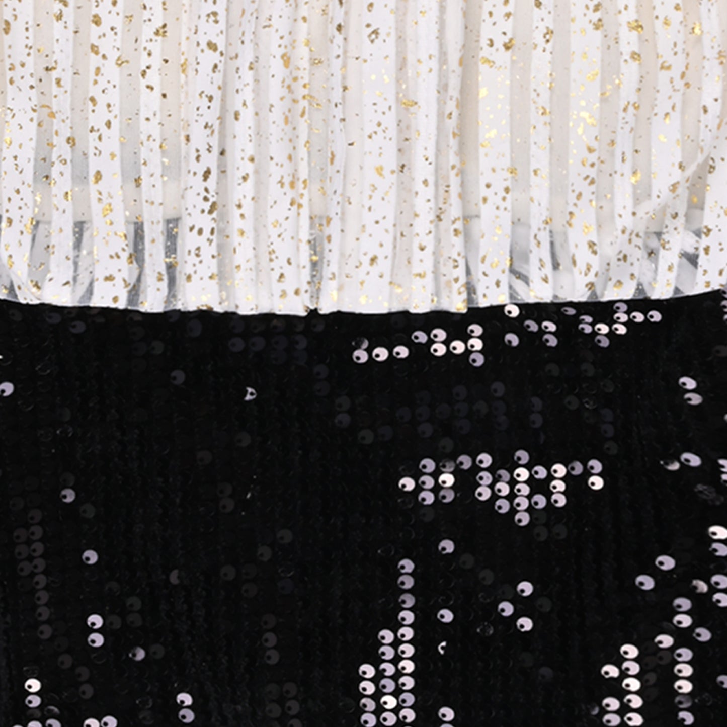 Girls Sequin Embellished Party Dress with Puff Sleeves