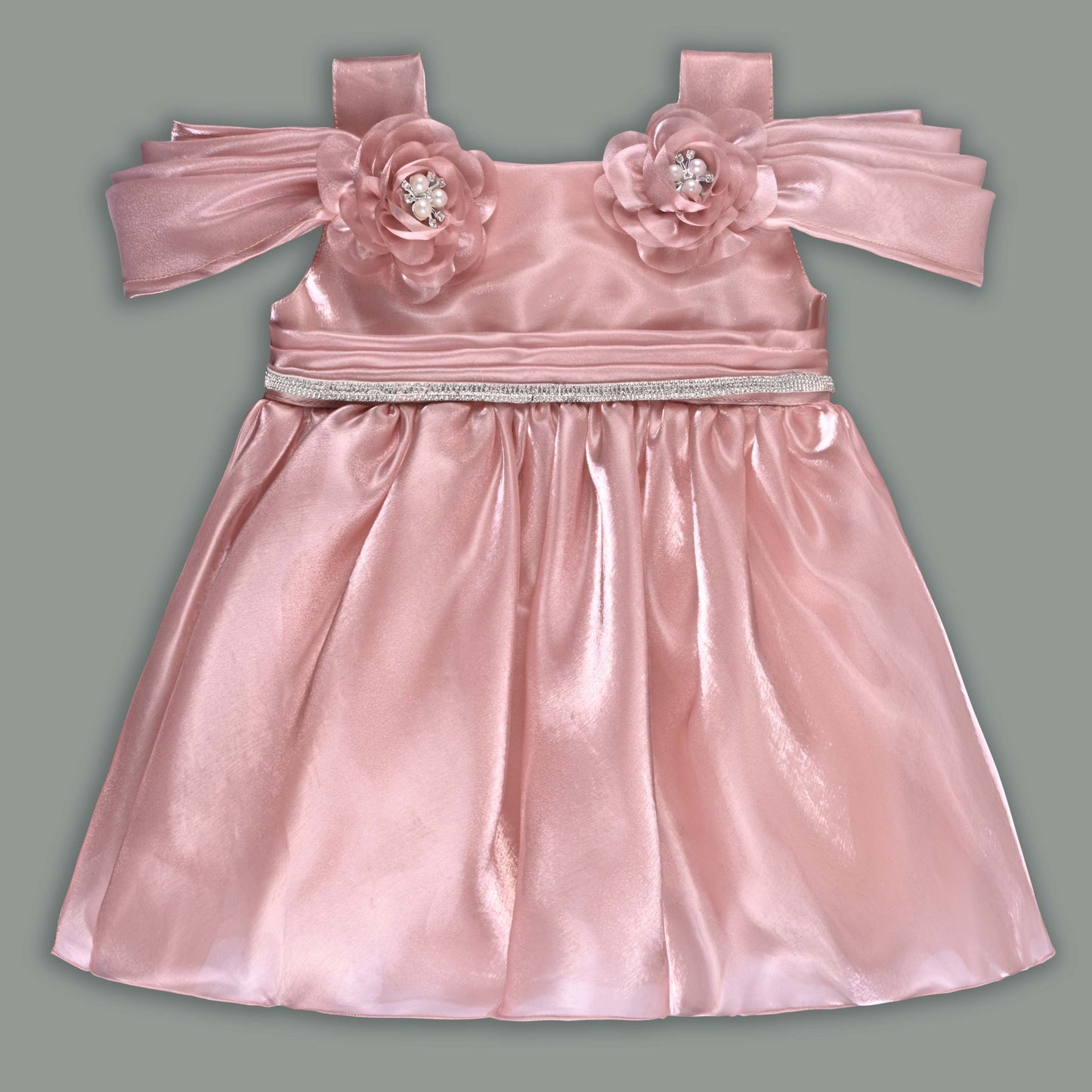 Girls Floral Embellished Off Shoulder Premium Party Dress