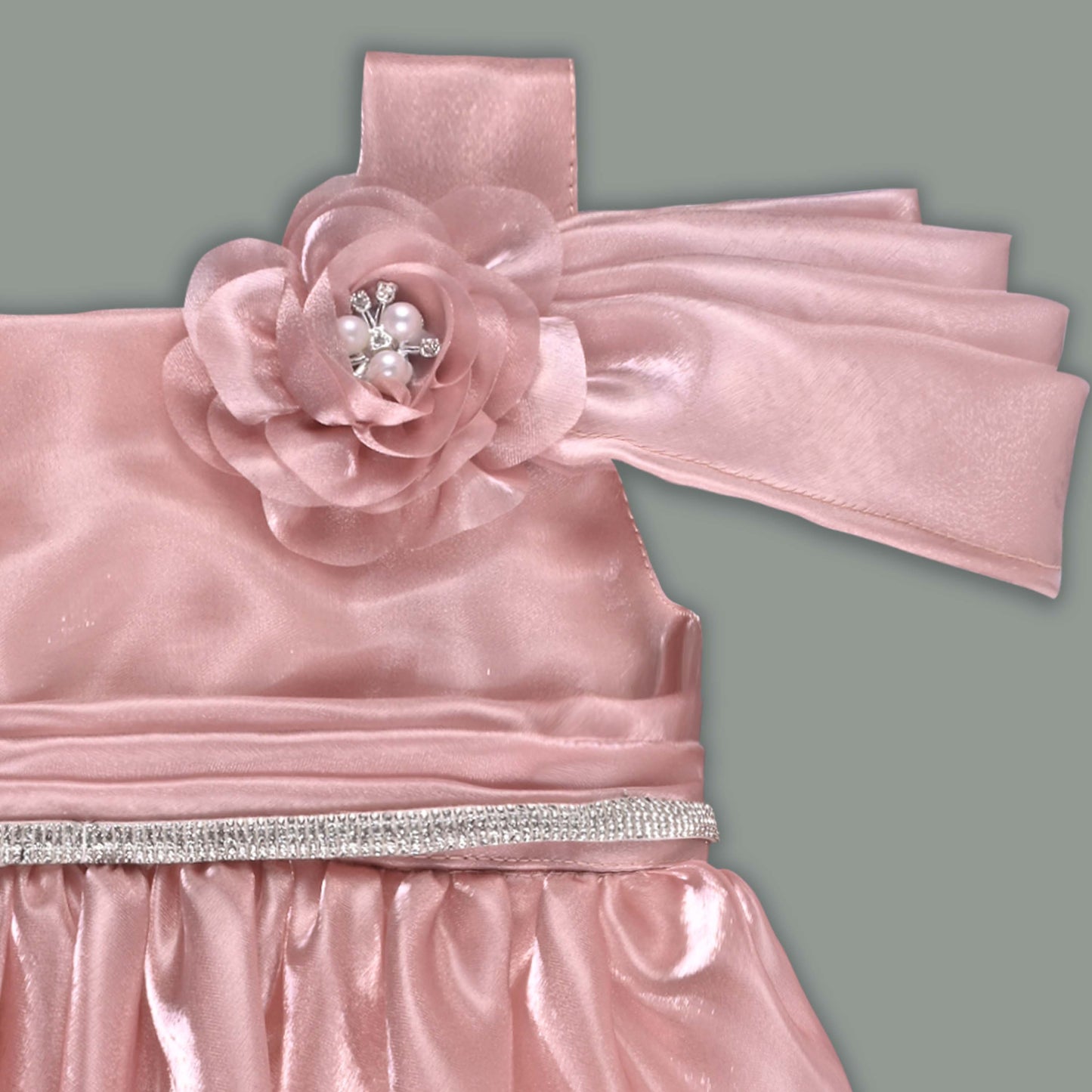 Girls Floral Embellished Off Shoulder Premium Party Dress