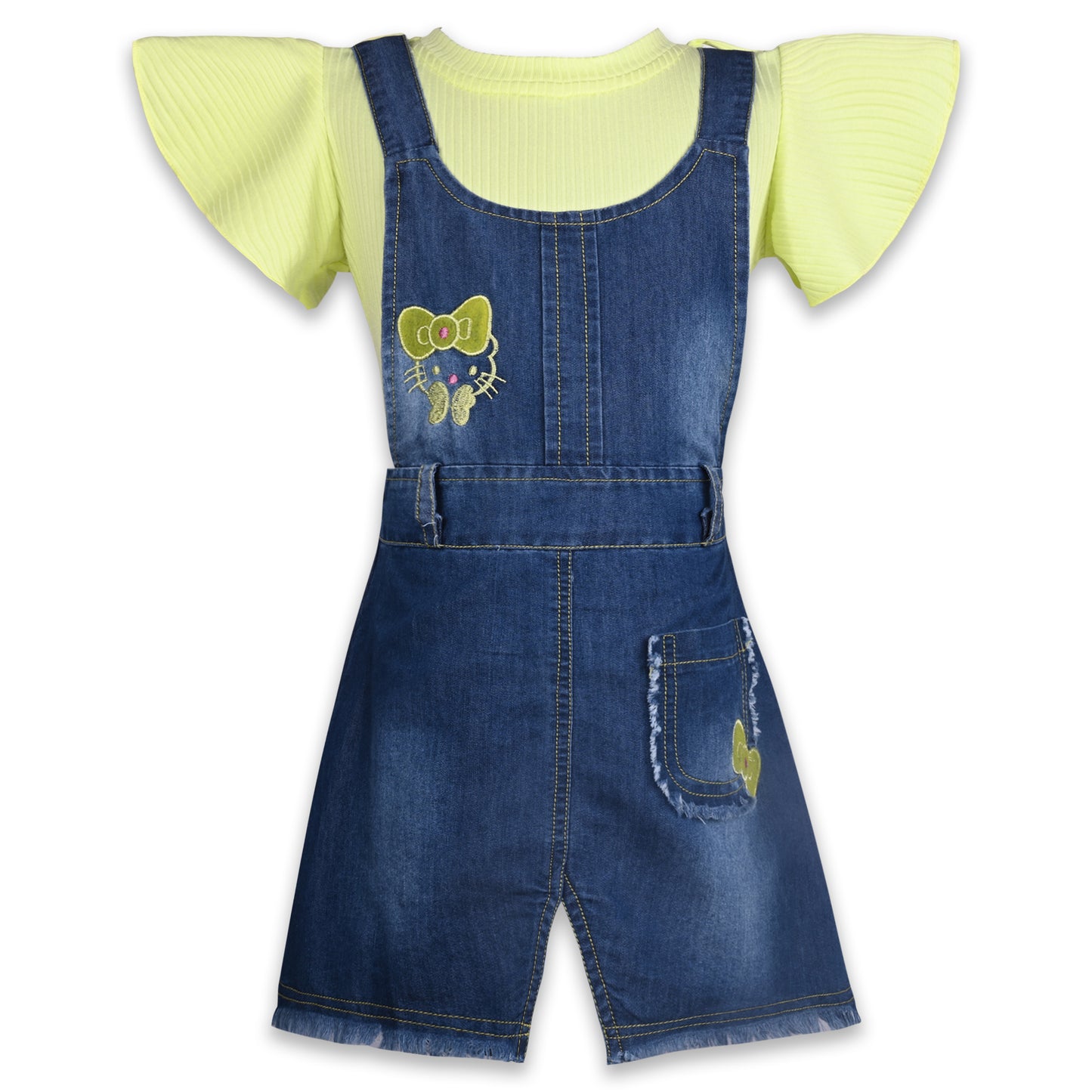 Girls Printed Top and Shorts Dungaree Set