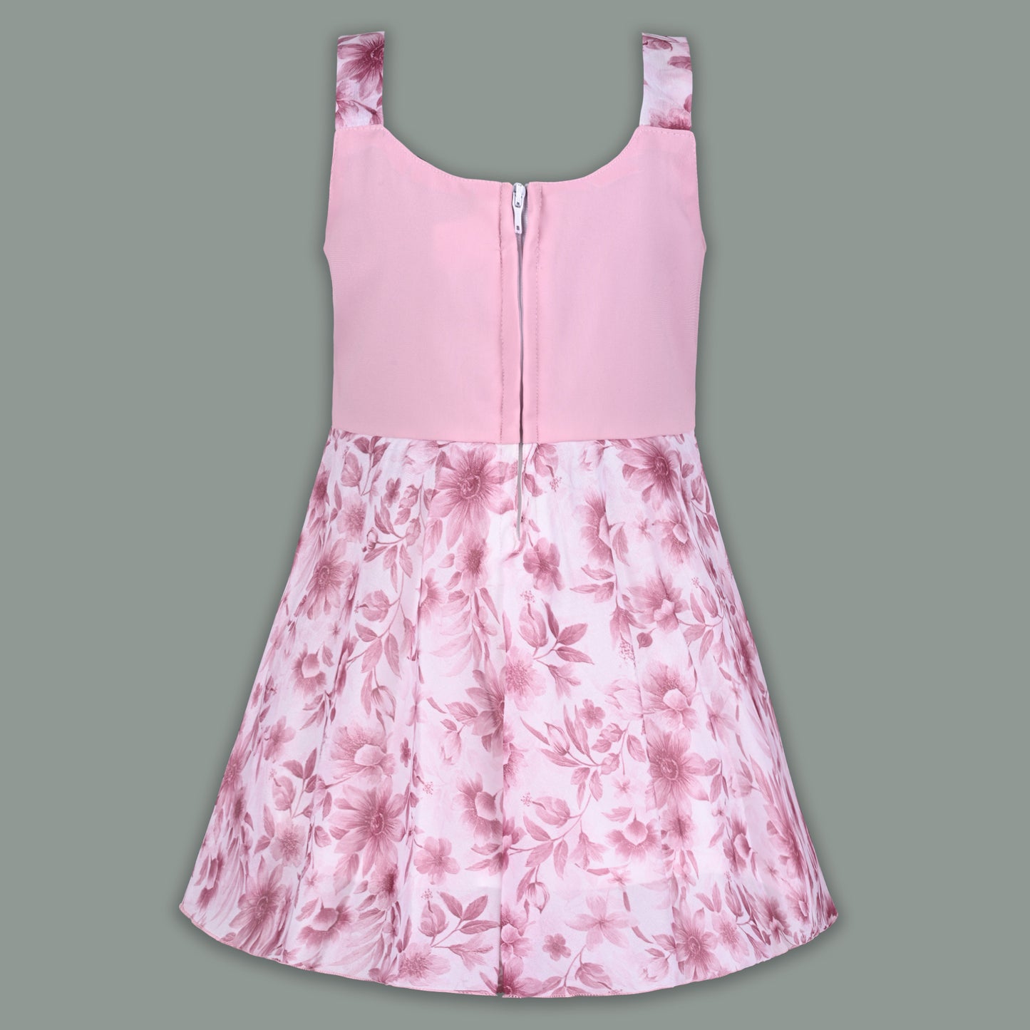 Baby Girl Georgette Floral Party Dress with 3D Heart Design & Bloomer