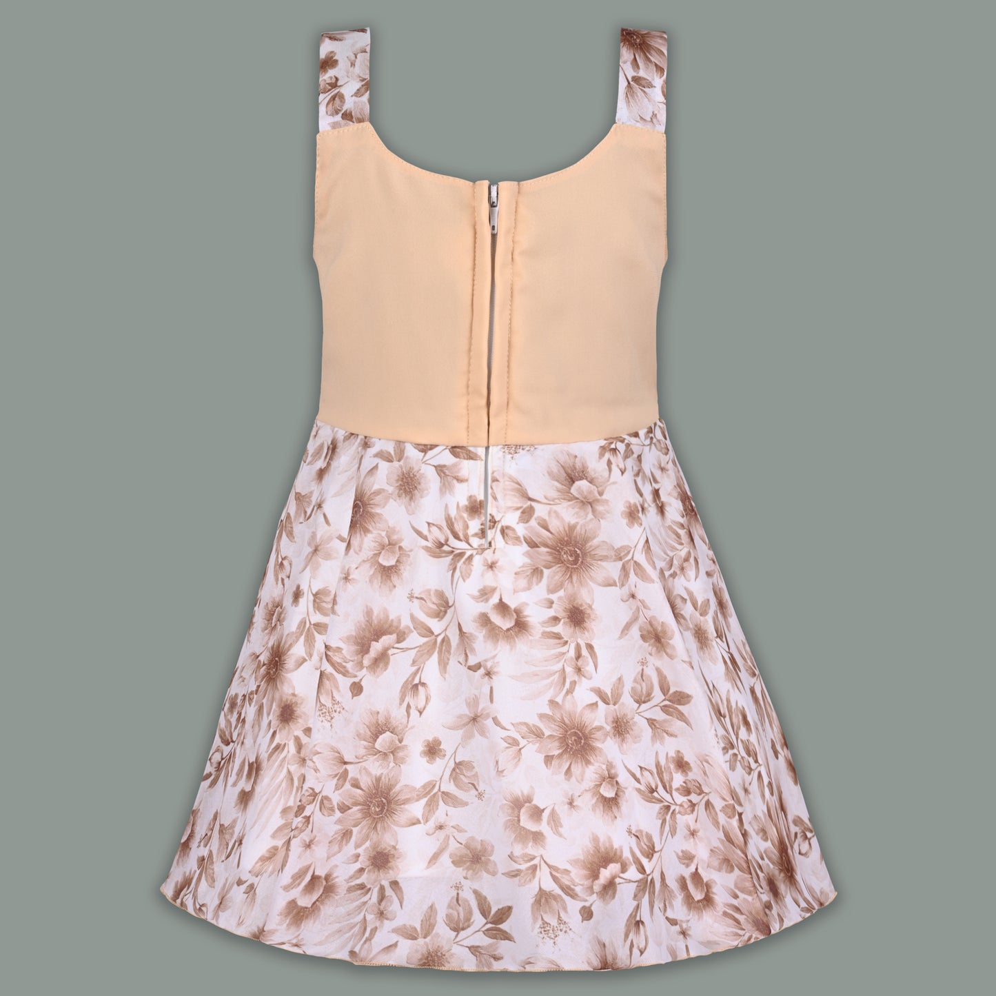 Baby Girl Georgette Floral Party Dress with 3D Heart Design & Bloomer