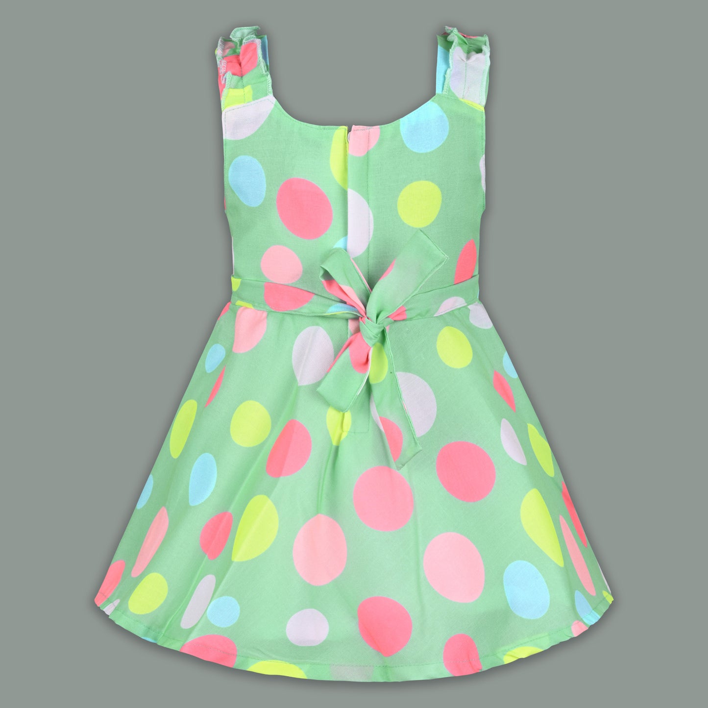 Baby Girl Polka Dot Frock with Colorful Print & Bloomers – Party Wear Dress for Kids