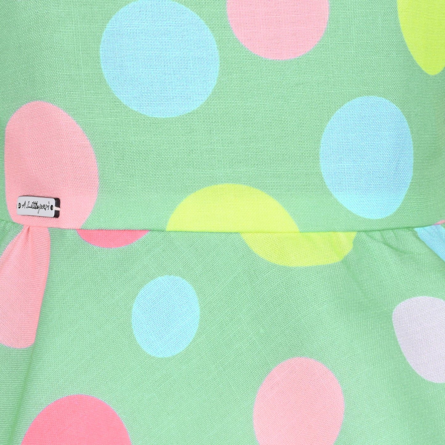 Baby Girl Polka Dot Frock with Colorful Print & Bloomers – Party Wear Dress for Kids