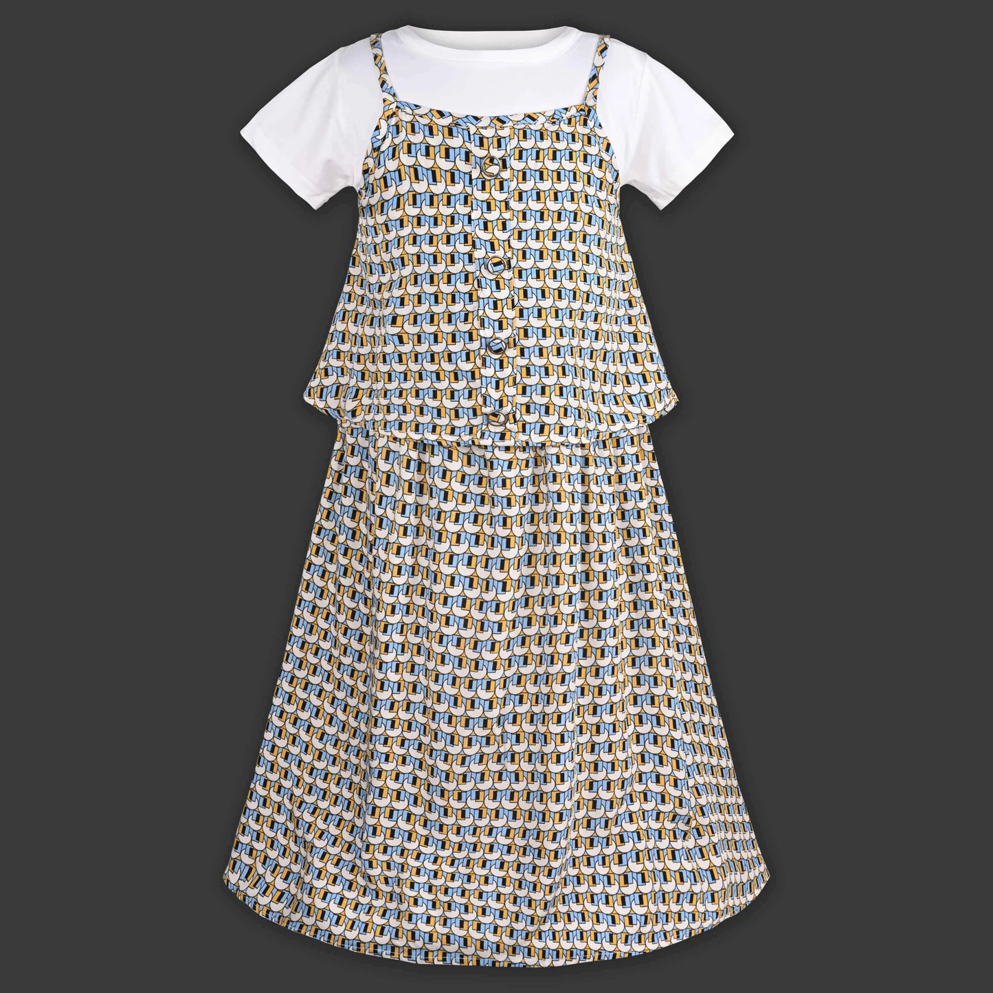 Girls Printed Short Sleeve T-Shirt and Dress