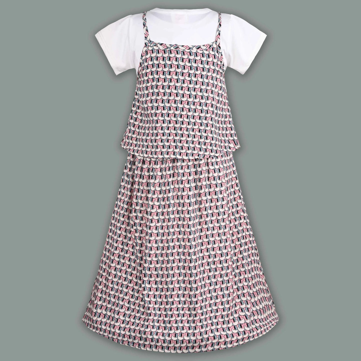 Girls Printed Short Sleeve T-Shirt and Dress