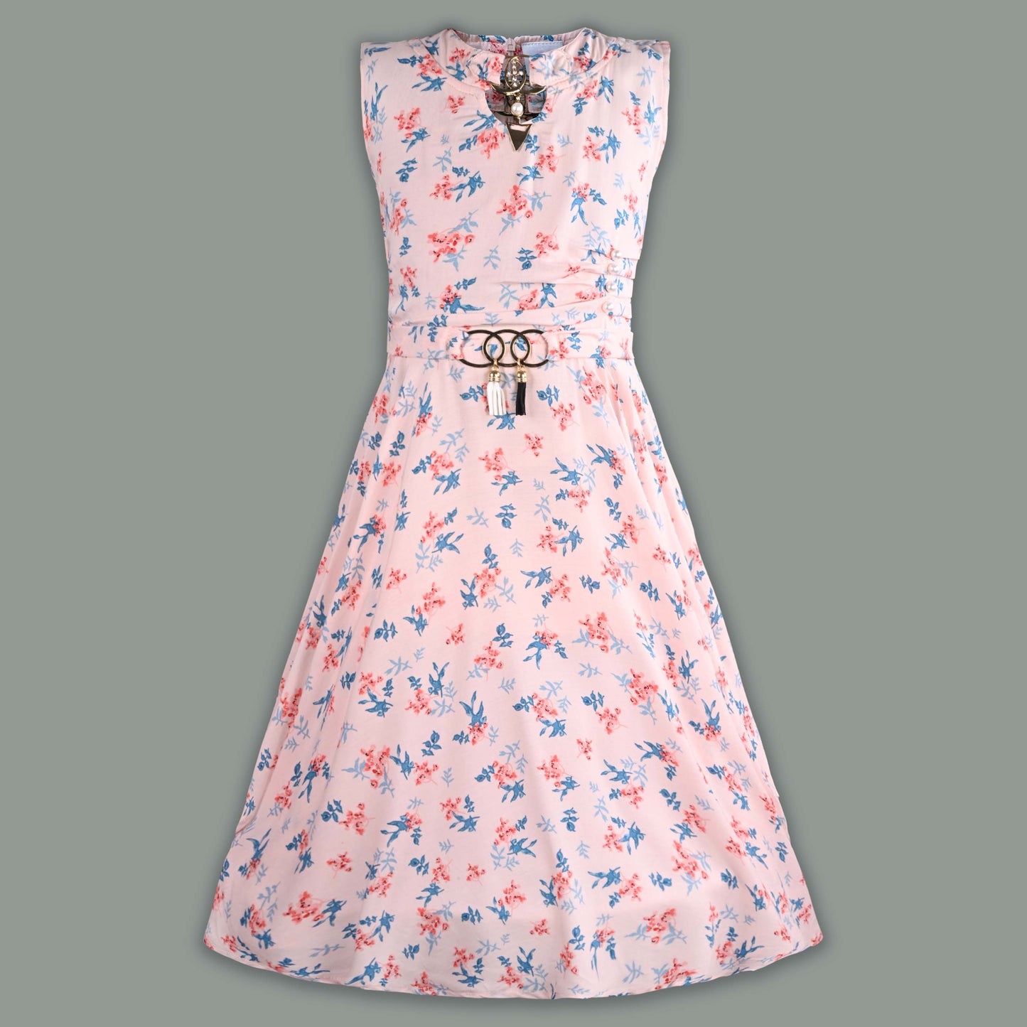 Girls Floral Print Casual Dress