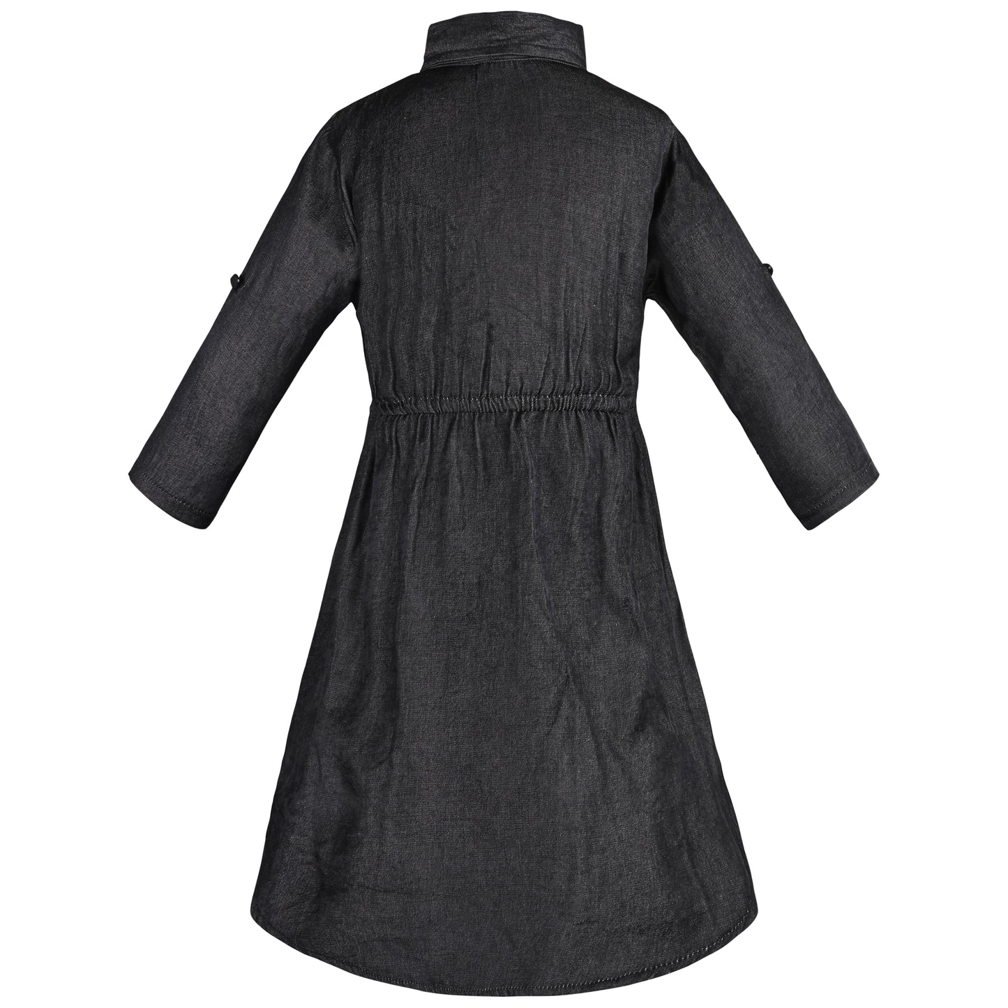 Girls Full Sleeve Solid Fit and Flare Frock Dress