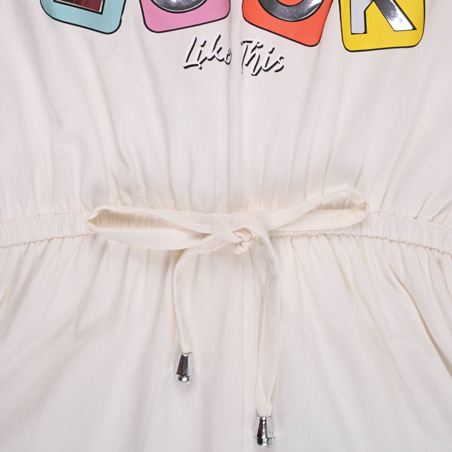 Girls Printed Cap Sleeve Fit and Flare Dress