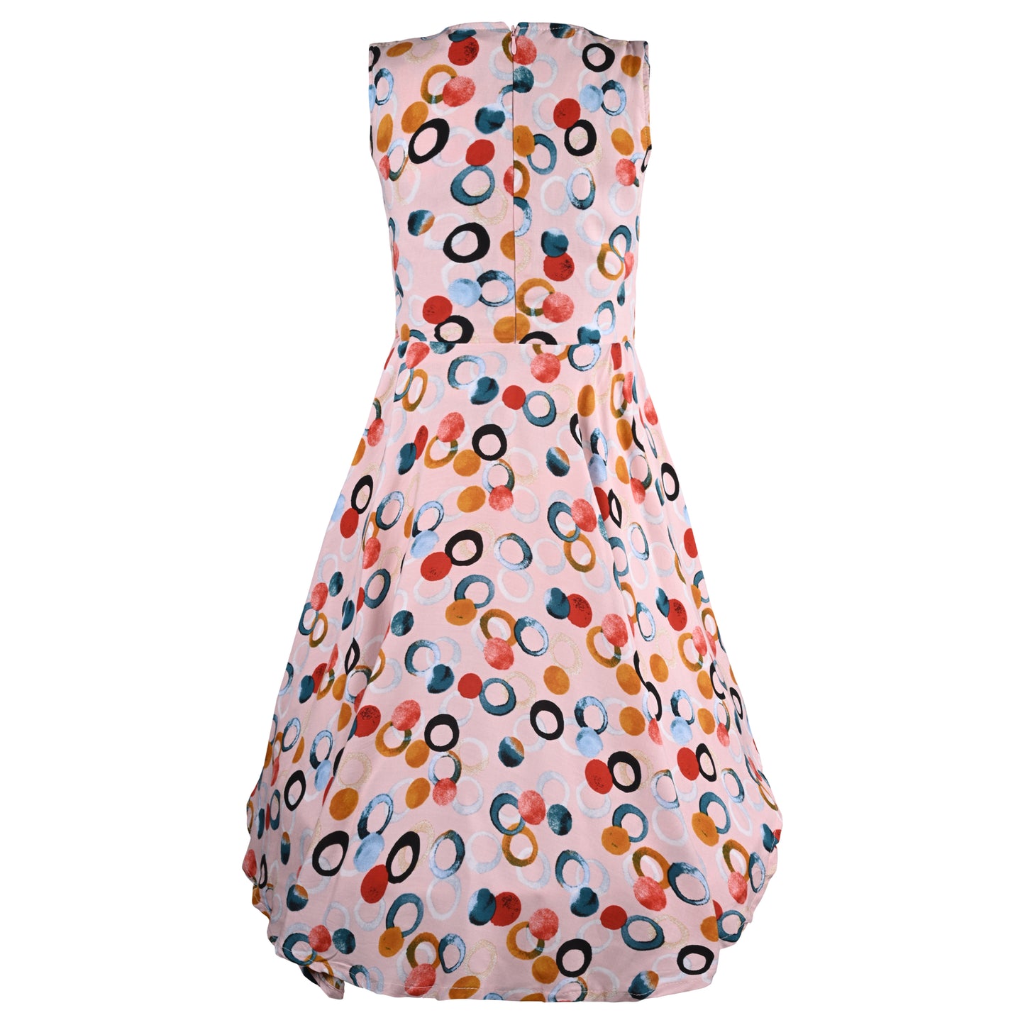 Girls Polka Print Fit and Flare Sleeveless Frock Dress