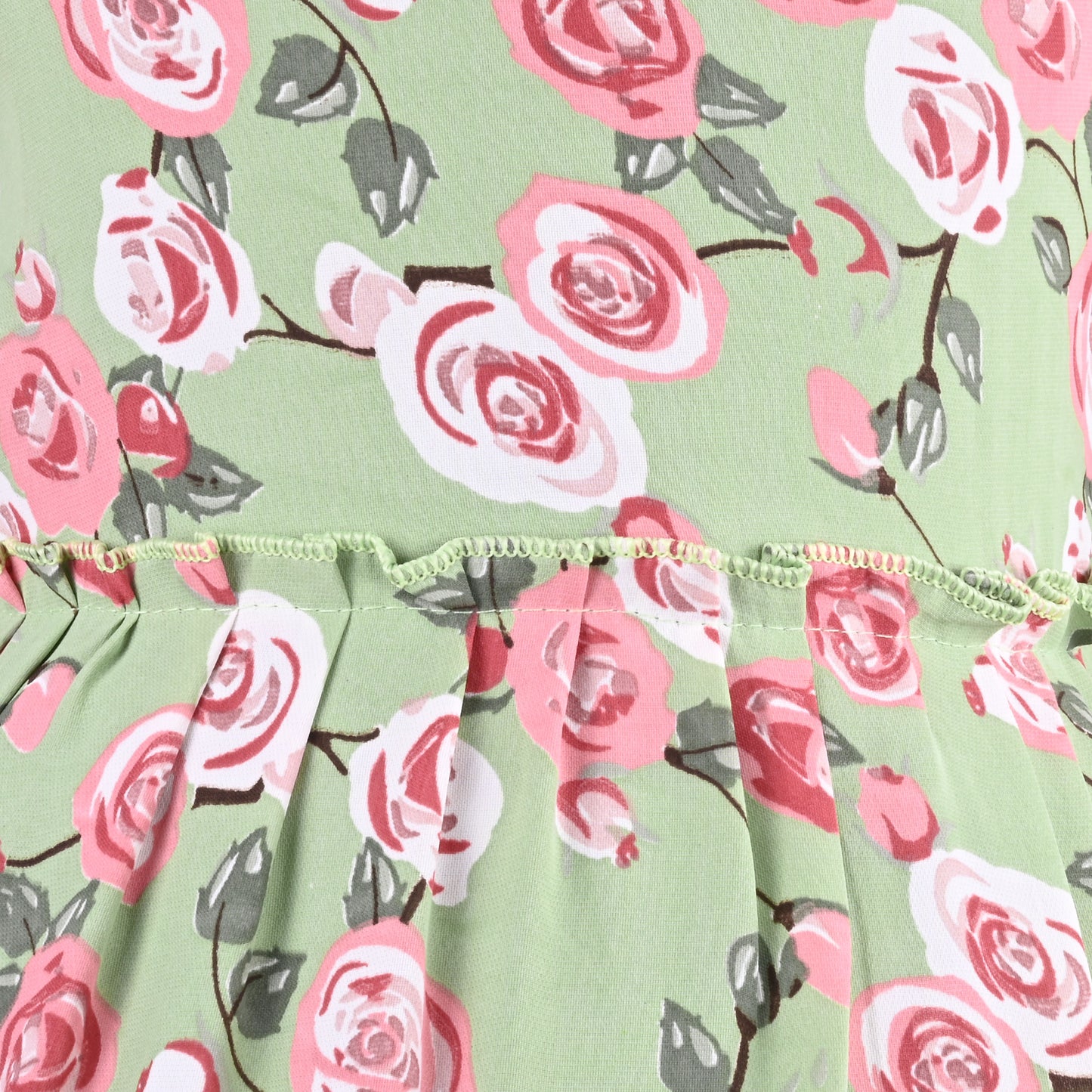 Girls Floral Print Bell Sleeve Fit and Flare Frock Dress