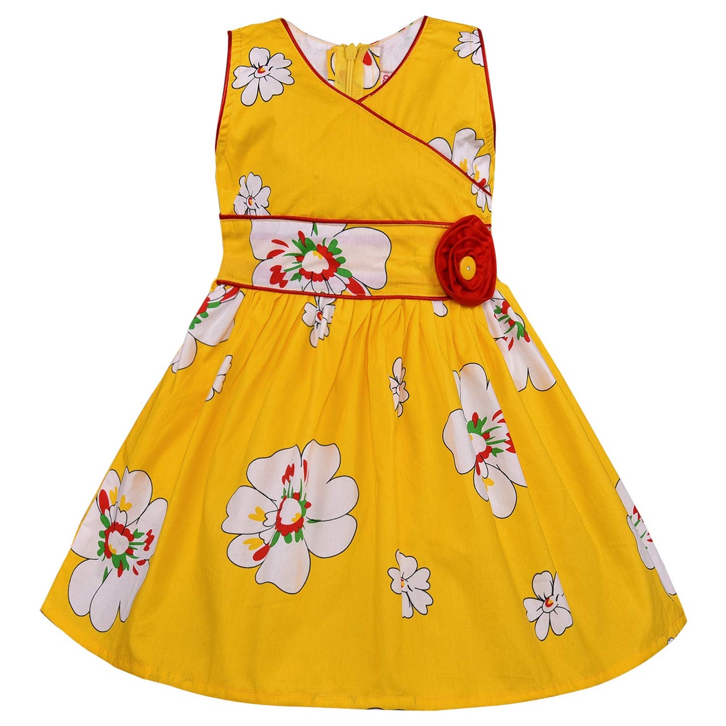 Girls Cotton Polka Printed Summer Dress