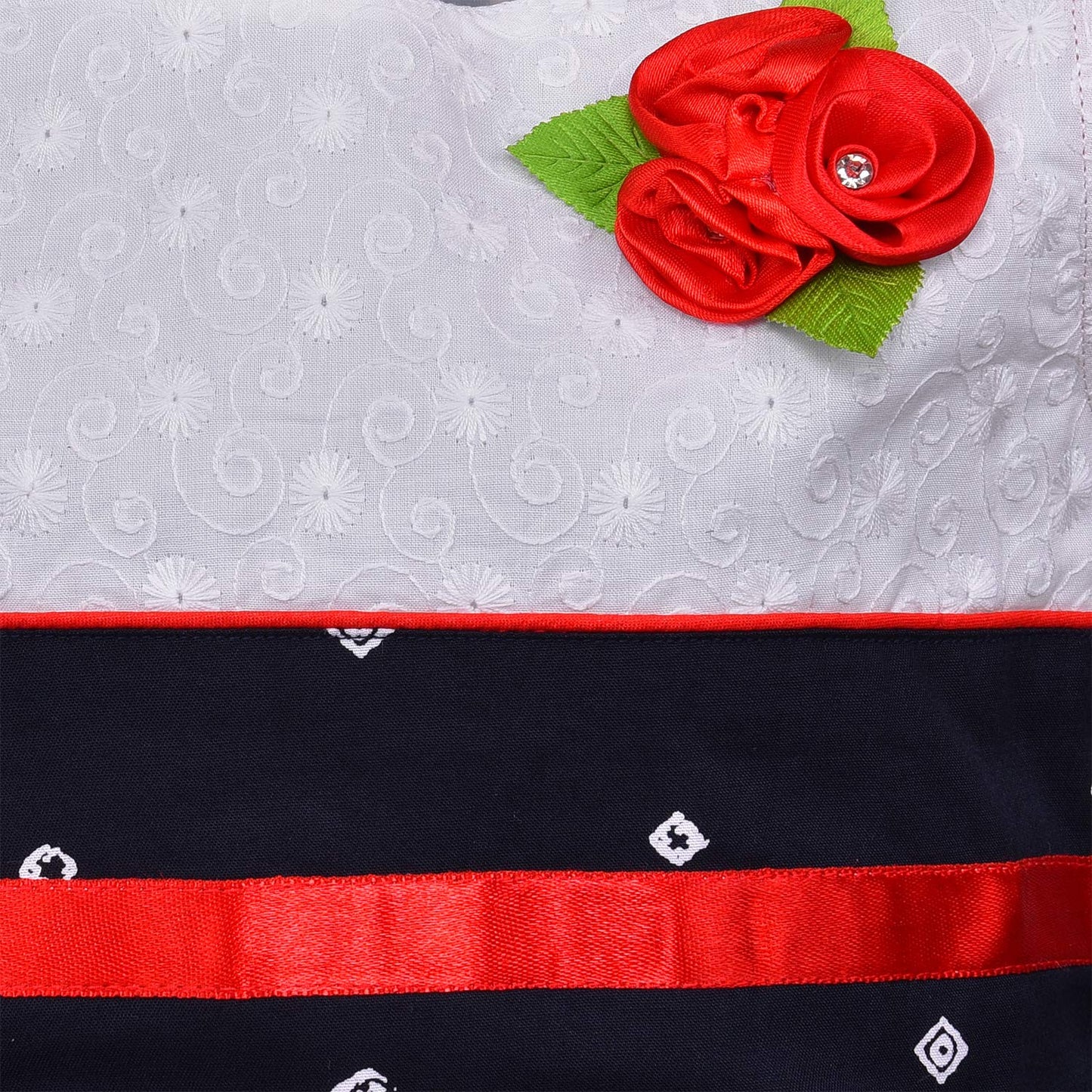 Girls Graphic Printed A-line dress with bow design
