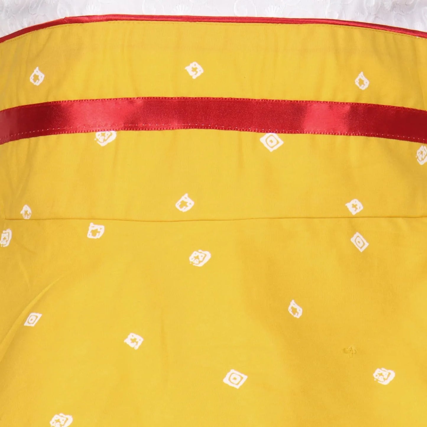 Girls Cotton Printed Summer Dress with Floral Applique